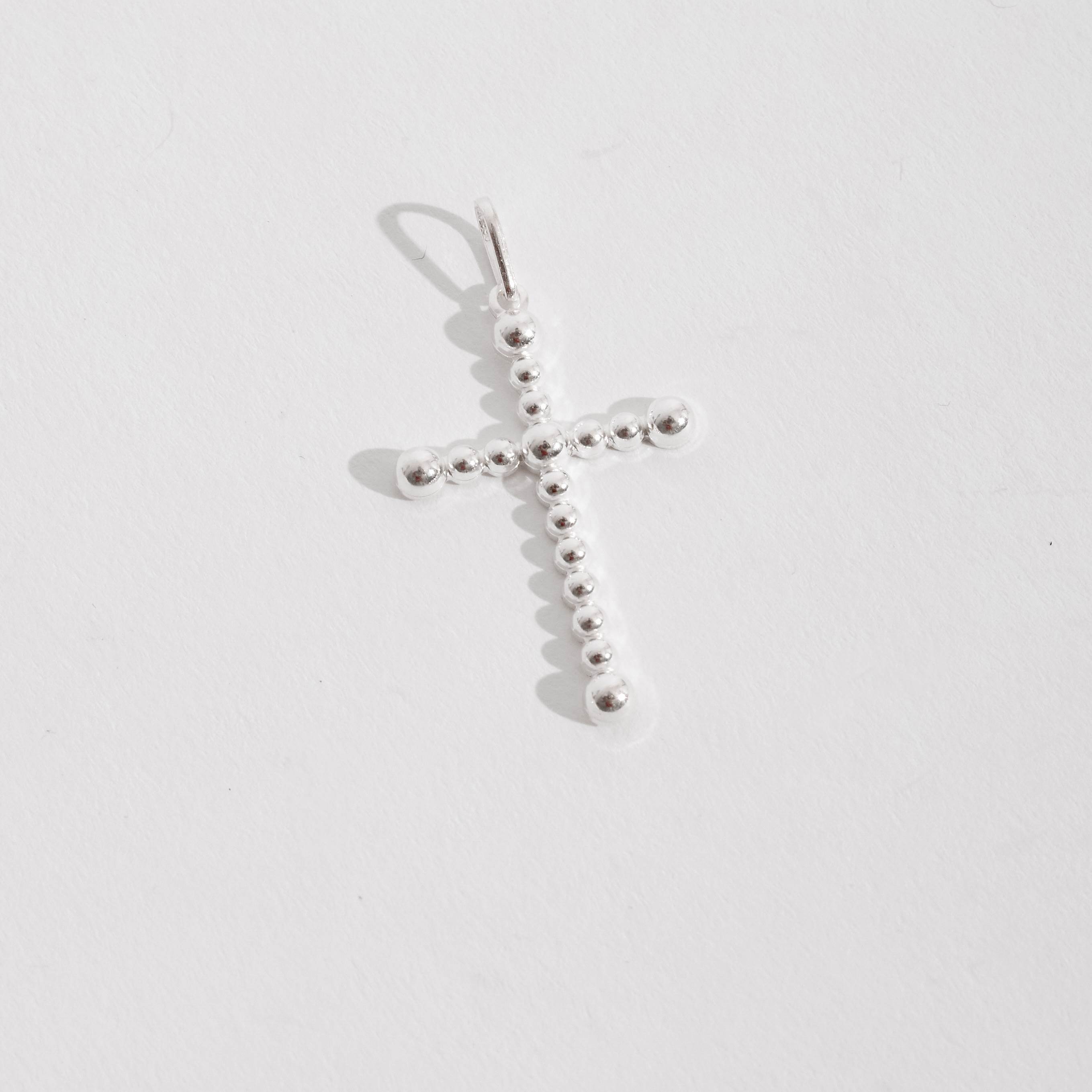 Imagem Secundária Pingente cruz fio bolinhas 30mm