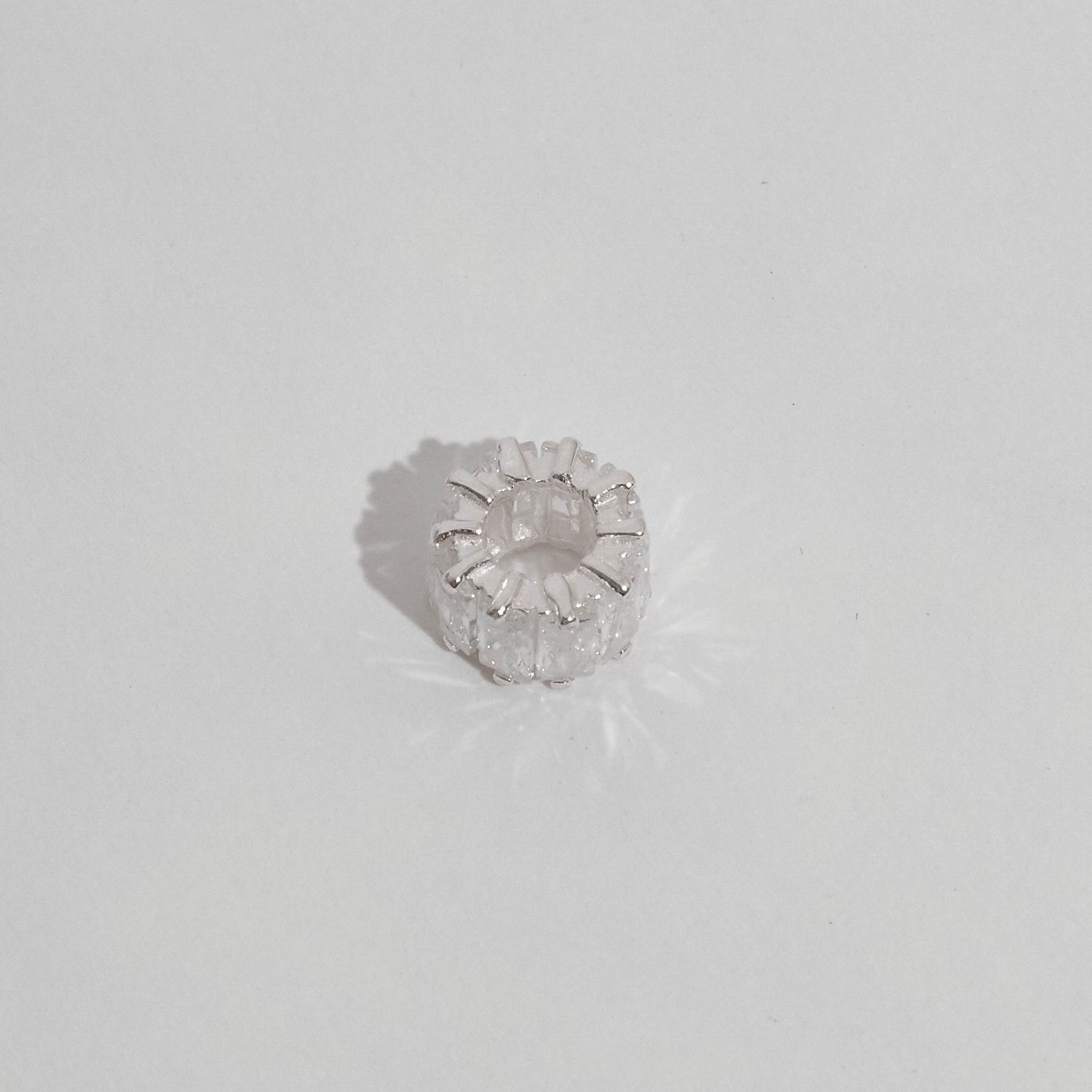 Berloque separador zircônias retangulares cristal 9mm