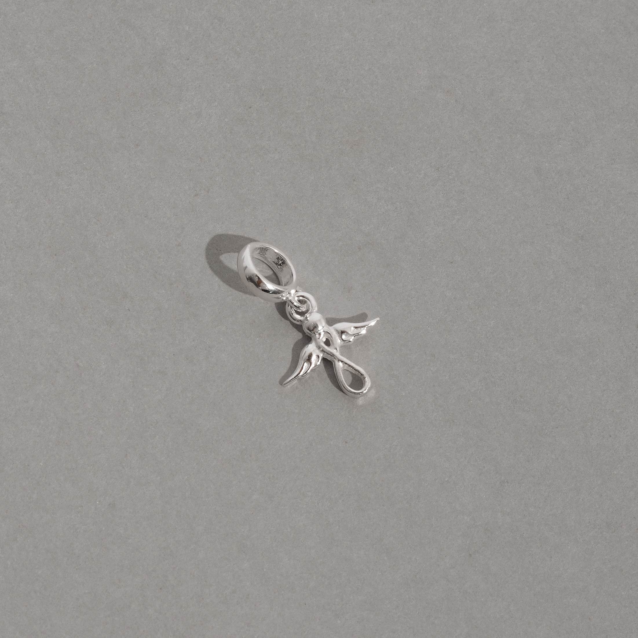 Berloque pingente anjo símbolo infinito 12mm