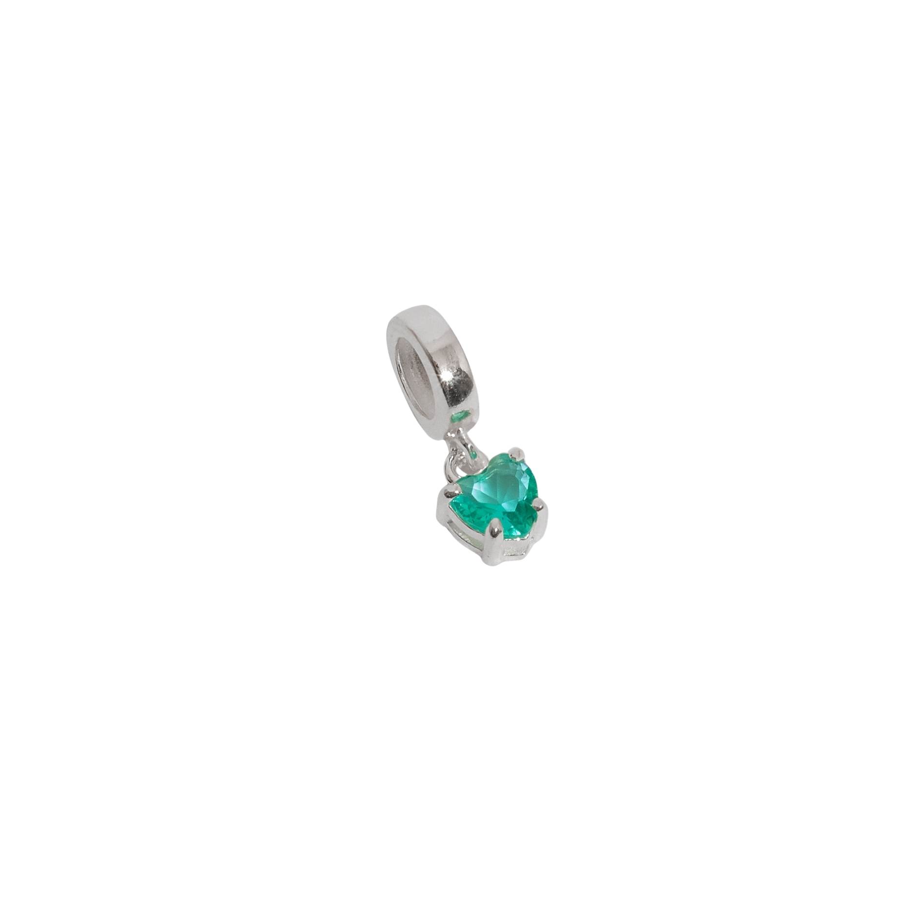 Berloque pingente zircônia coração turmalina 5mm