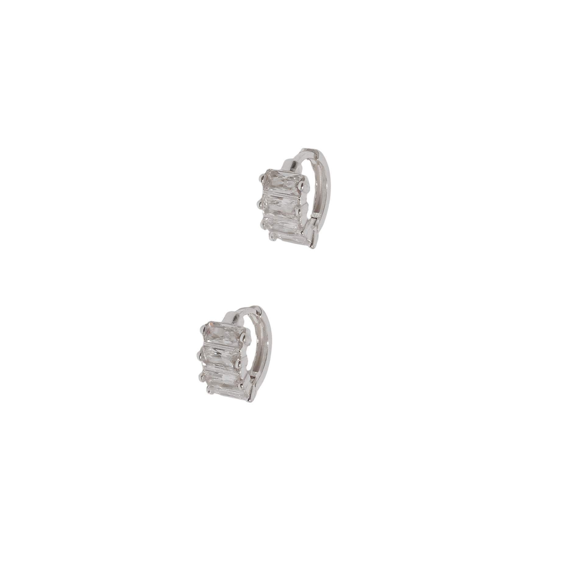 Argola click 10mm 4 zircônias retangulares