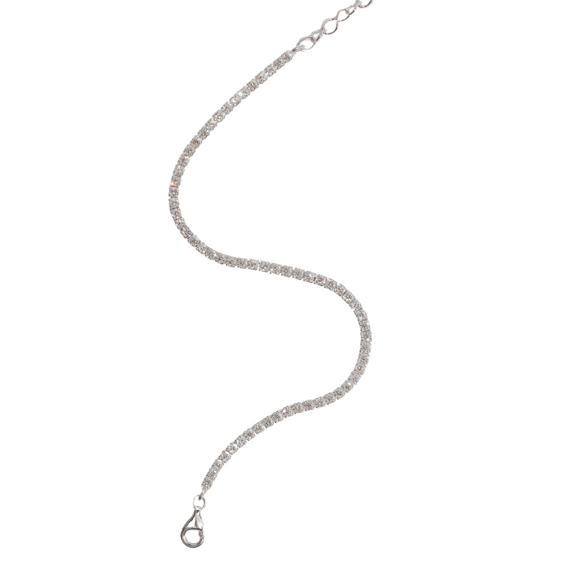 Pulseira Riviera cristal 2mm 15,5cm com alongadora