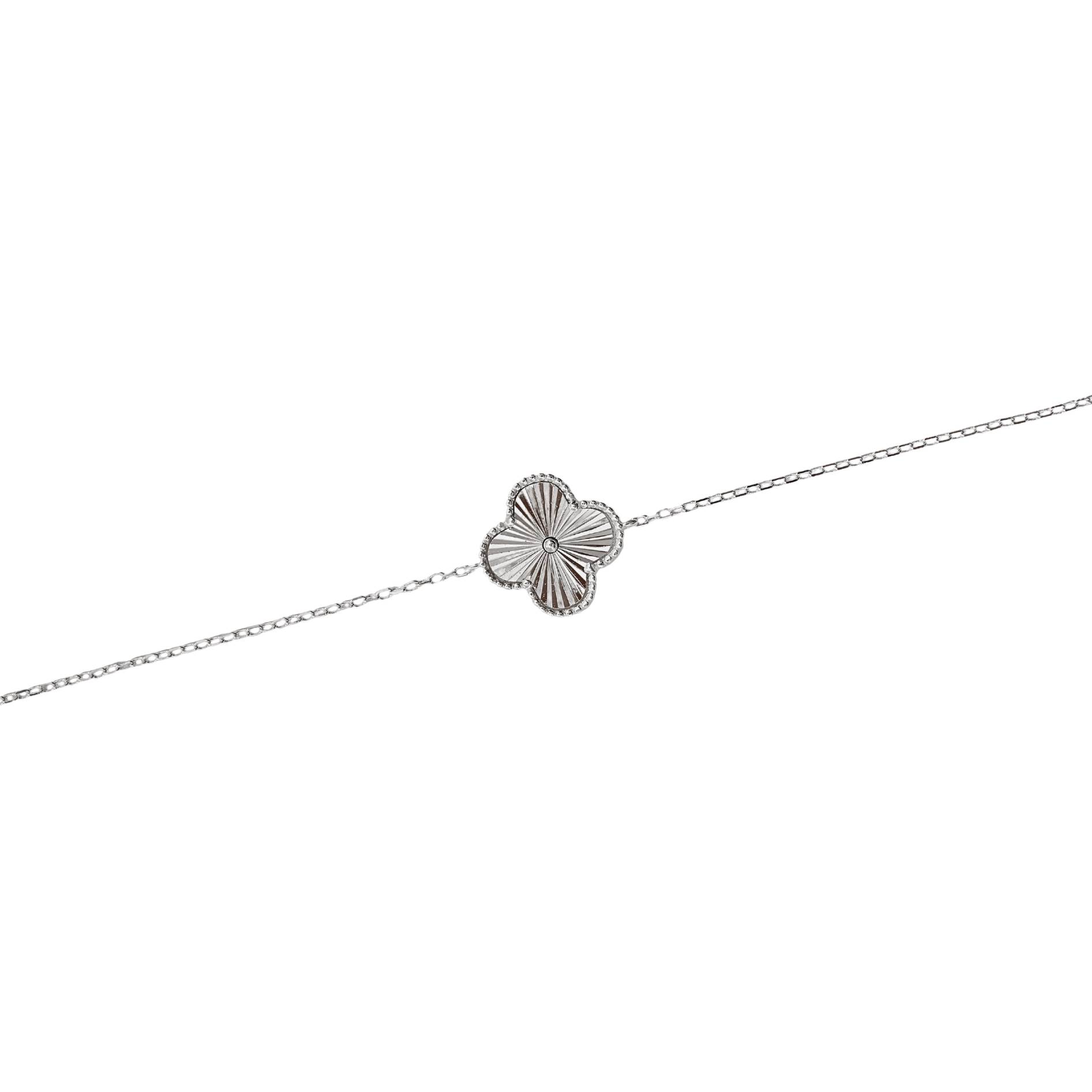 Pulseira entremeio trevo com vinco 14mm
