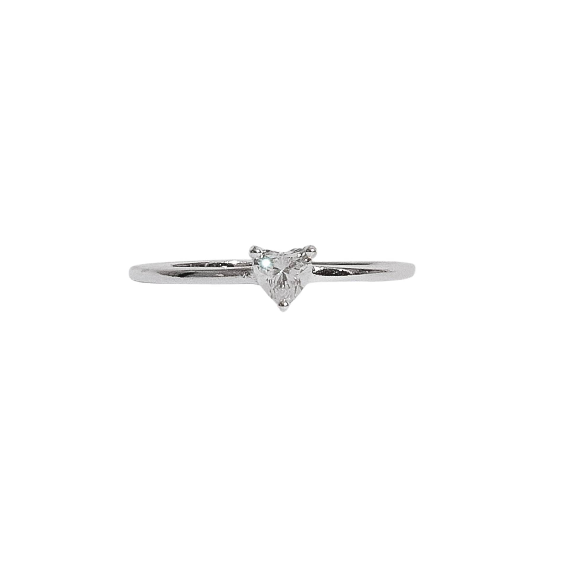 Imagem Anel solitário moissanite coração 4x4mm