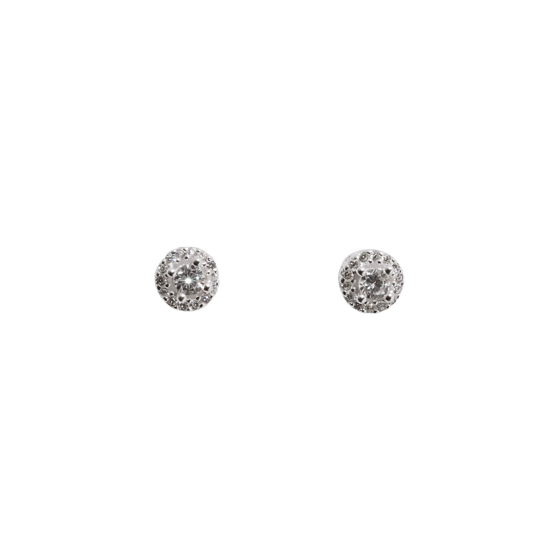 Brinco zircônia cristal com cravejado 6mm