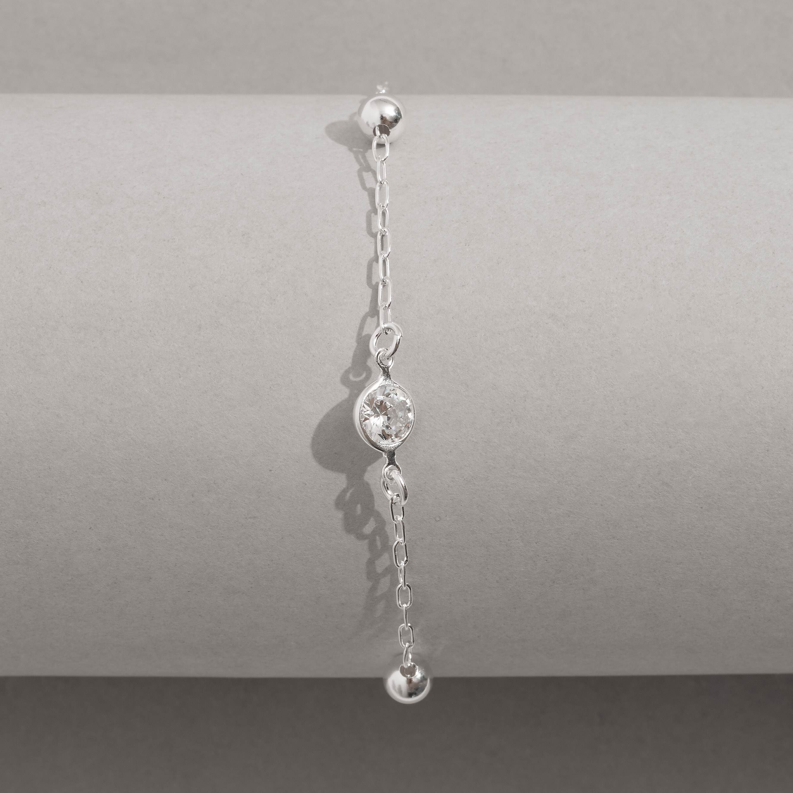 Imagem Secundária Pulseira entremeio zircônia 7mm com bolas corrente cartier 19cm