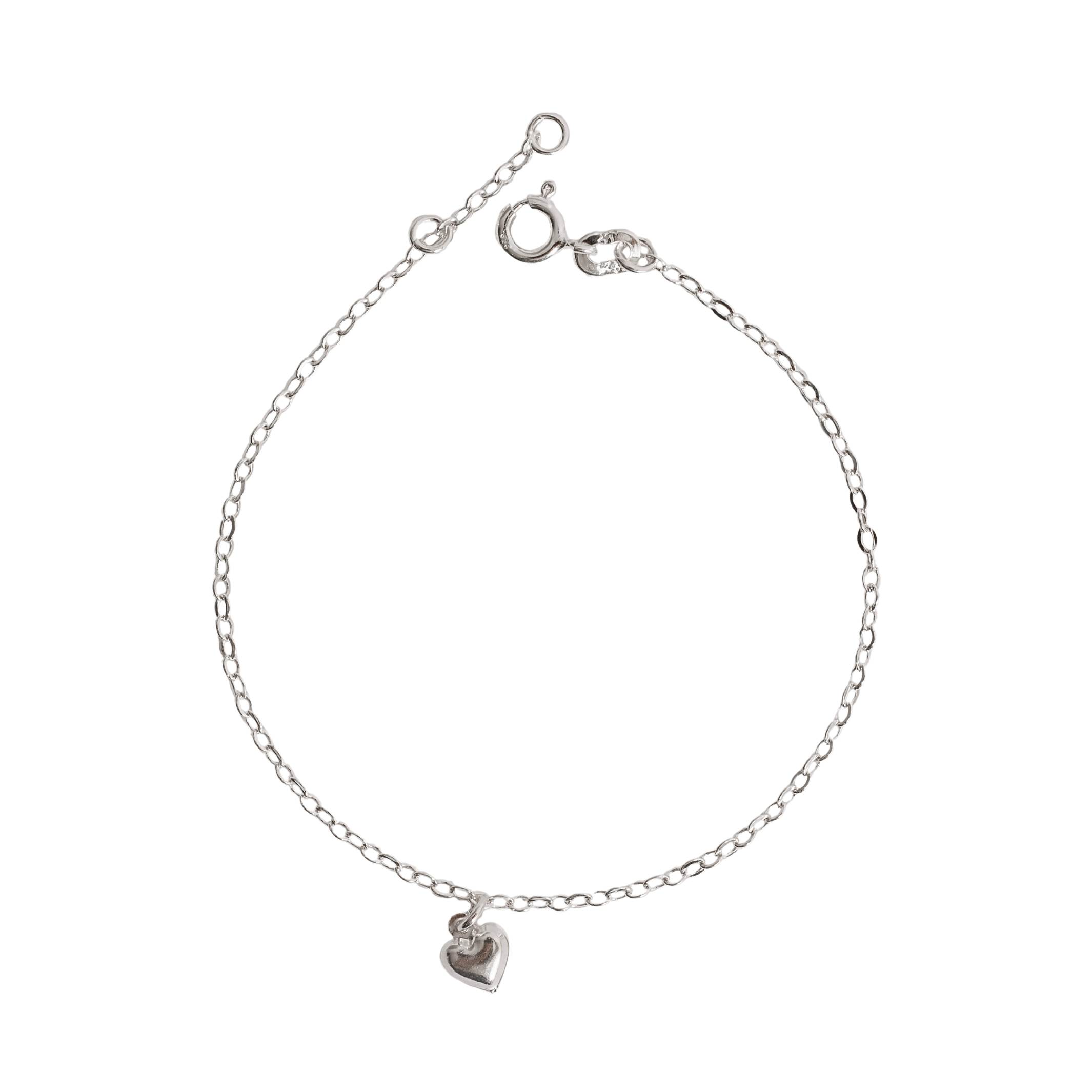 Imagem Pulseira pingente coração 6mm 19cm