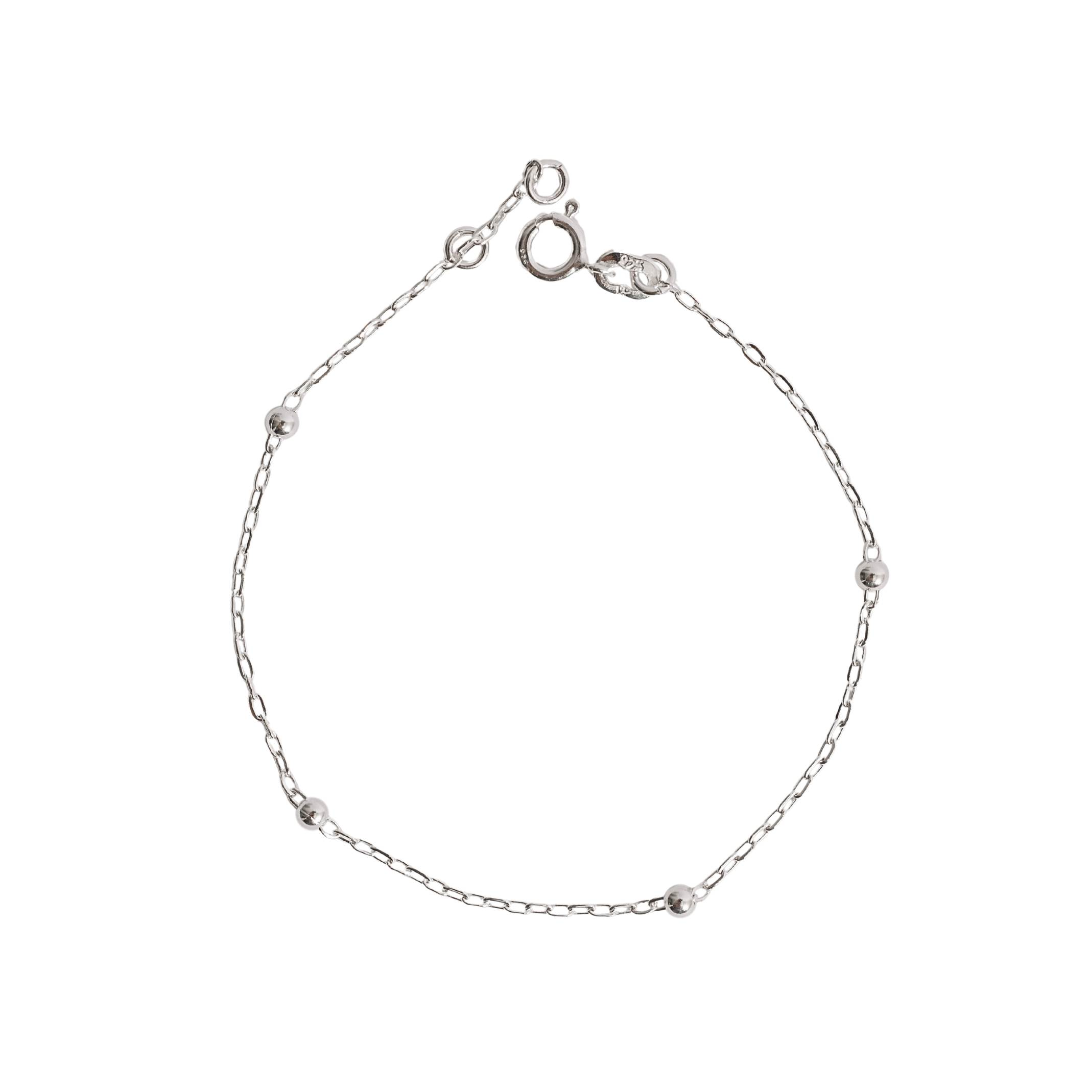 Imagem Pulseira entremeios bolas 3mm 19cm