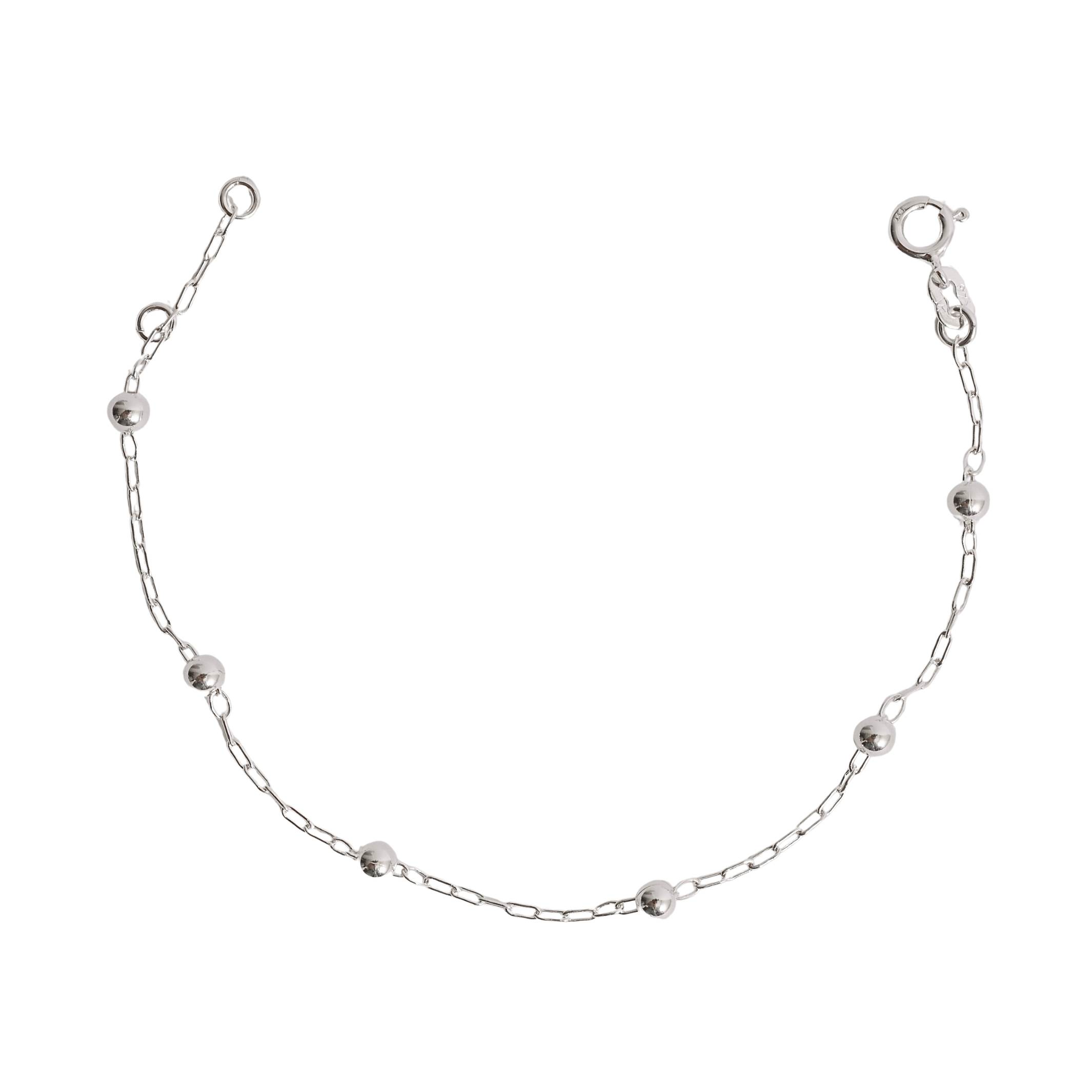Imagem Pulseira entremeio bolas 4mm corrente cartier 18,5cm