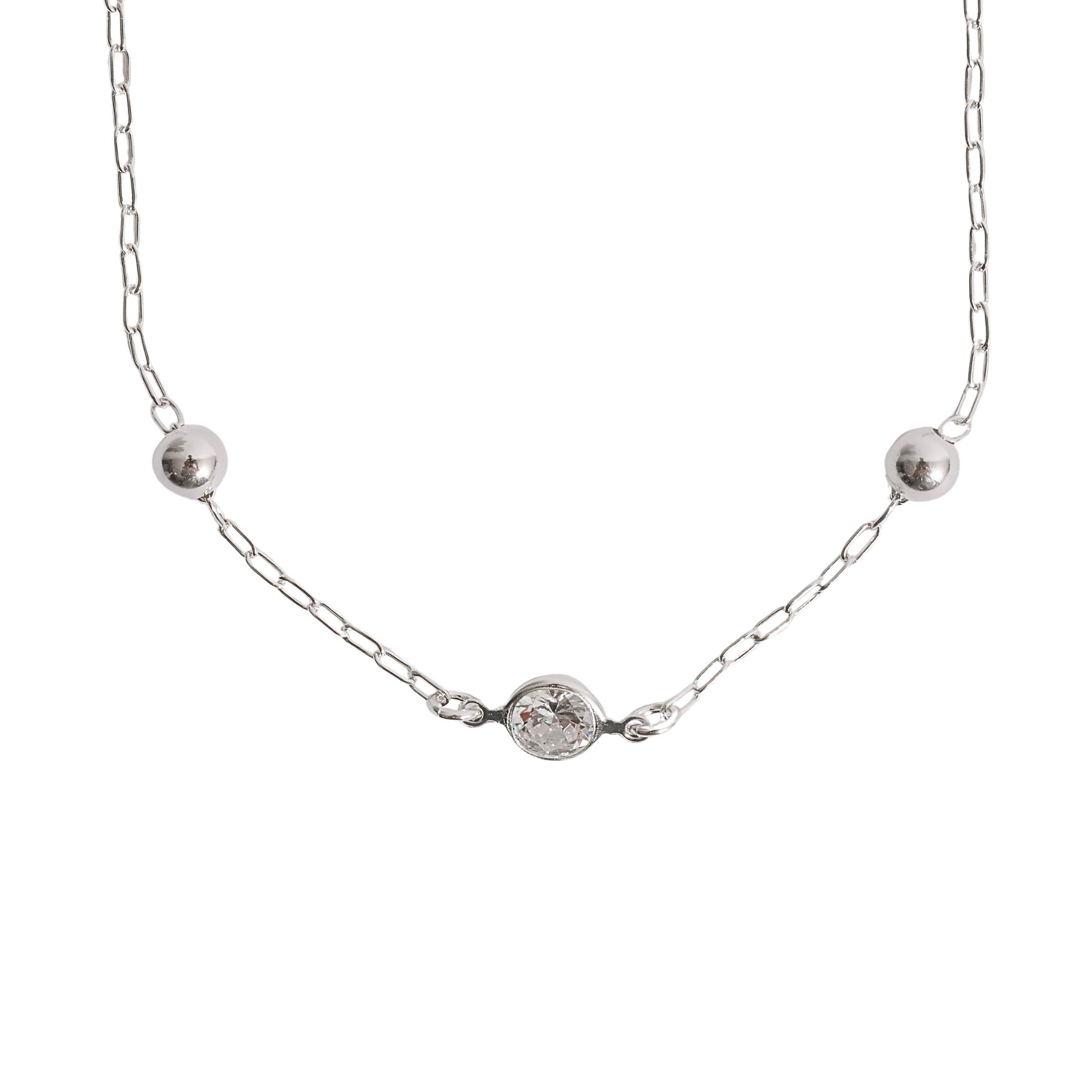 Imagem Pulseira entremeio zircônia 7mm com bolas corrente cartier 19cm