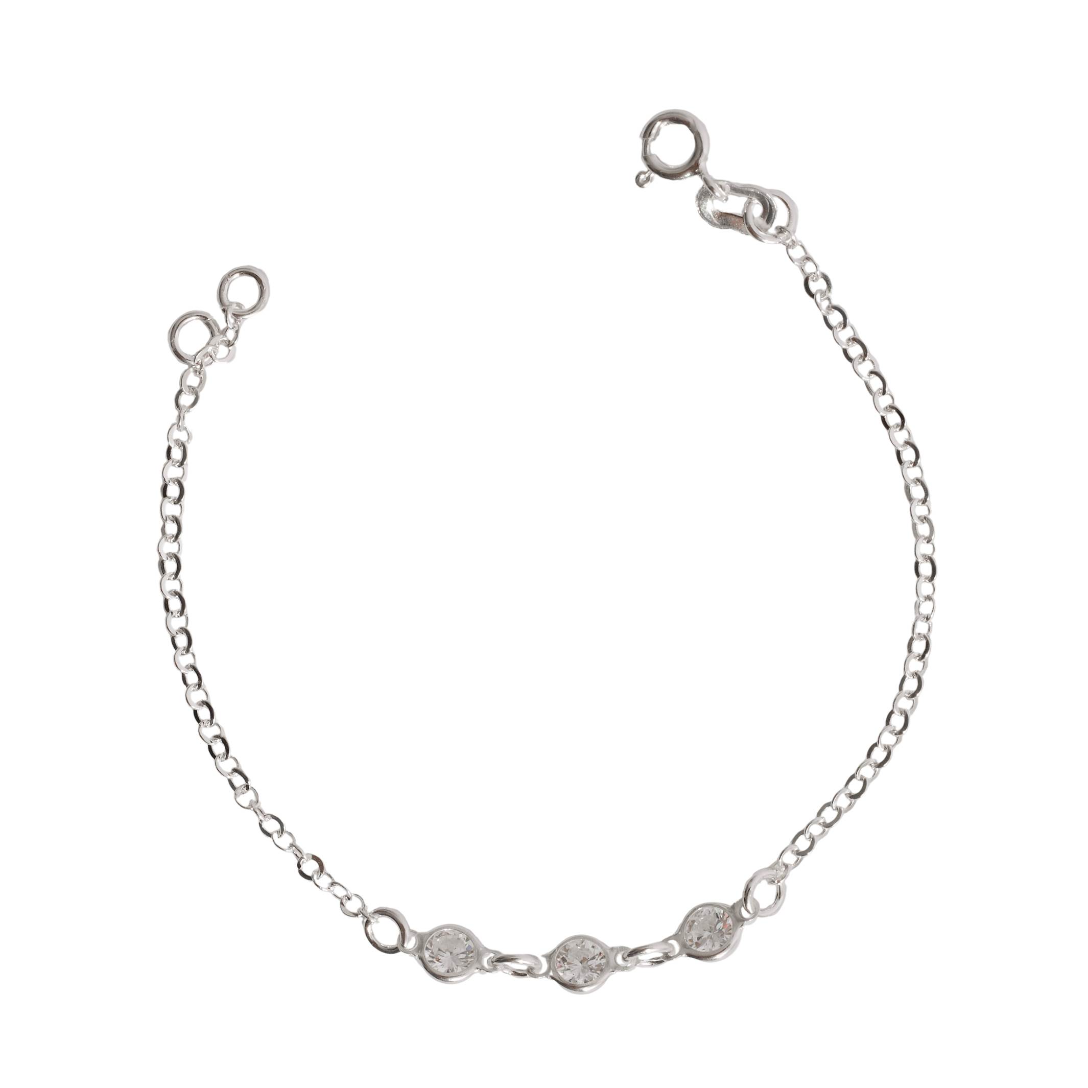 Imagem Pulseira infantil entremeios zircônias 4mm 15cm