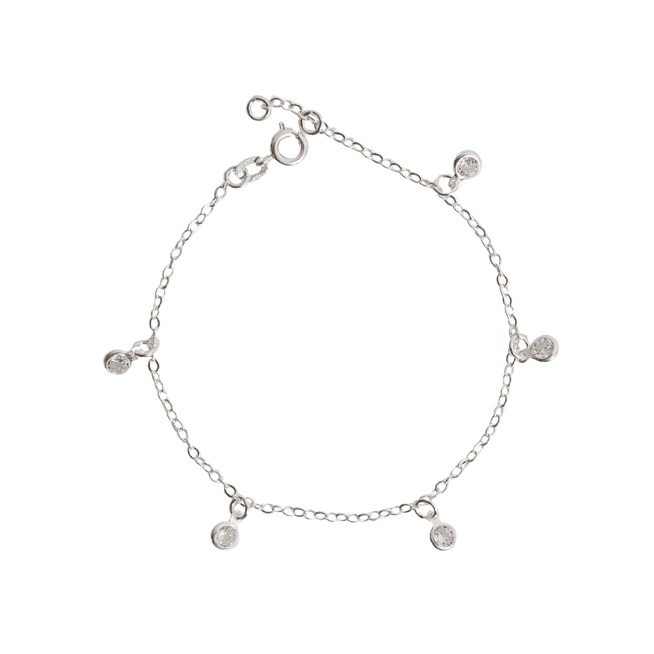 Imagem Pulseira pingentes zircônias 4mm 19cm