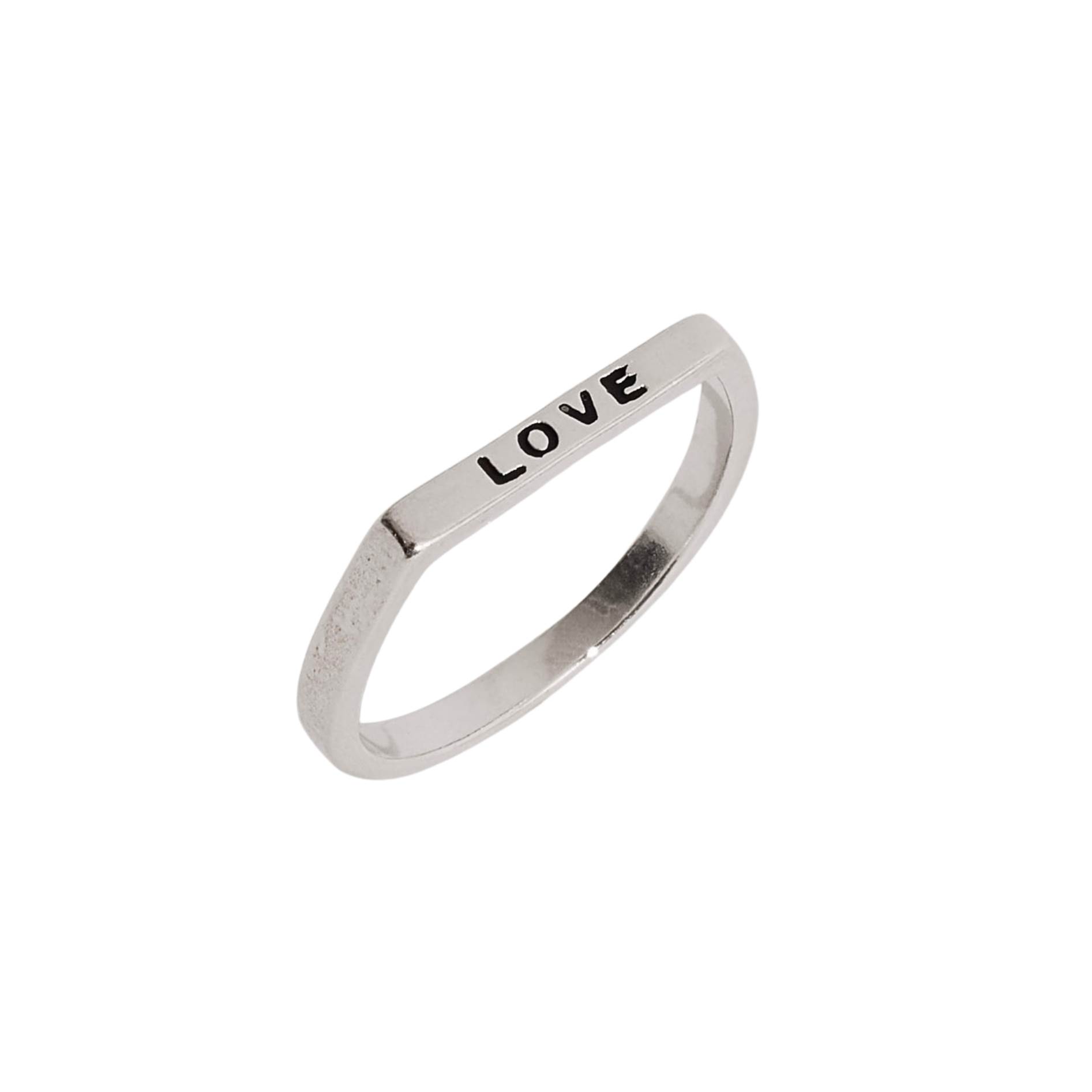 Imagem Anel reto escrito love resina