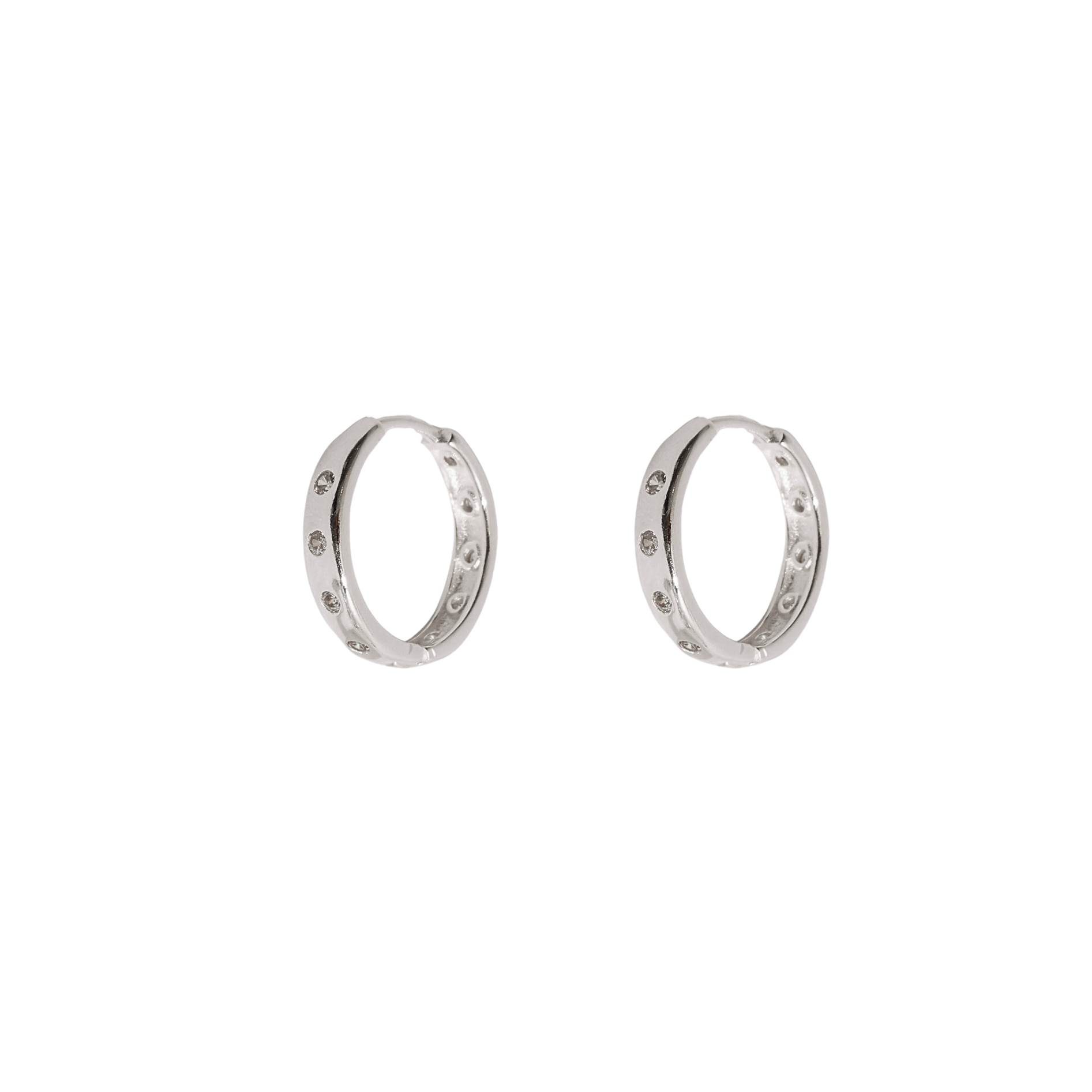 Argola click com zircônias frente e verso 17mm