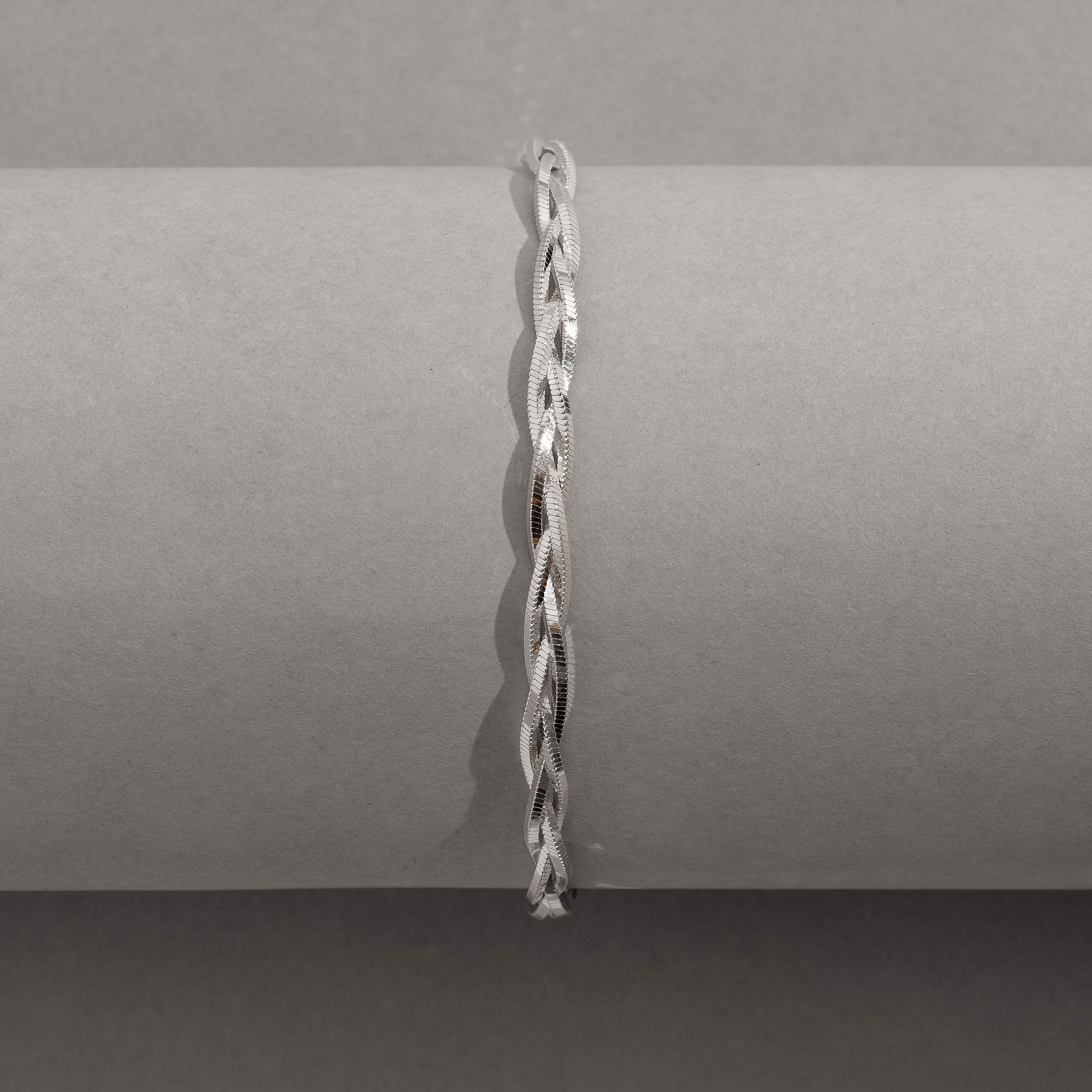 Pulseira corrente rabo de rato fio quadrado trançado 3.6