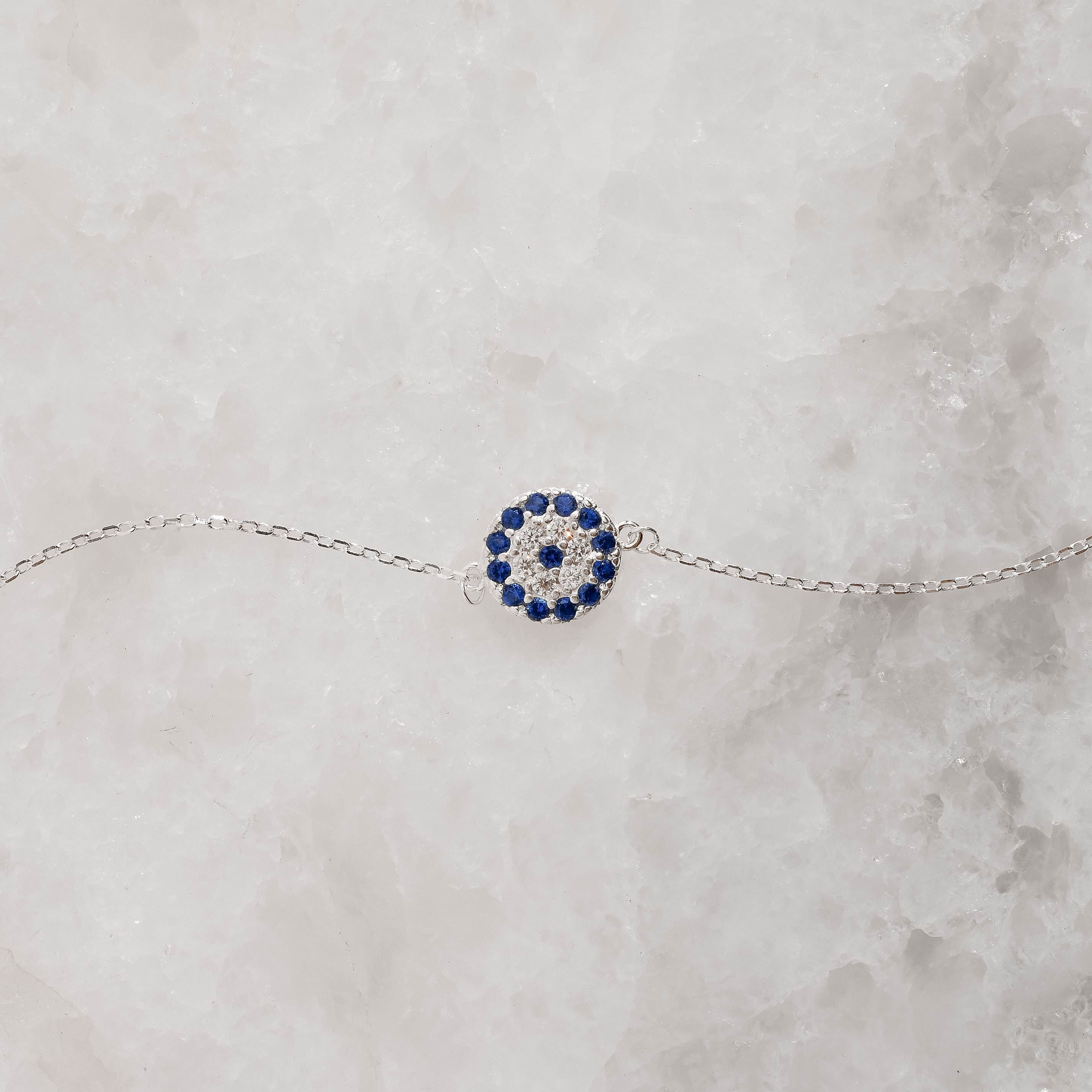 Imagem Secundária Pulseira entremeio círculo cravejado cristal e azul 10mm