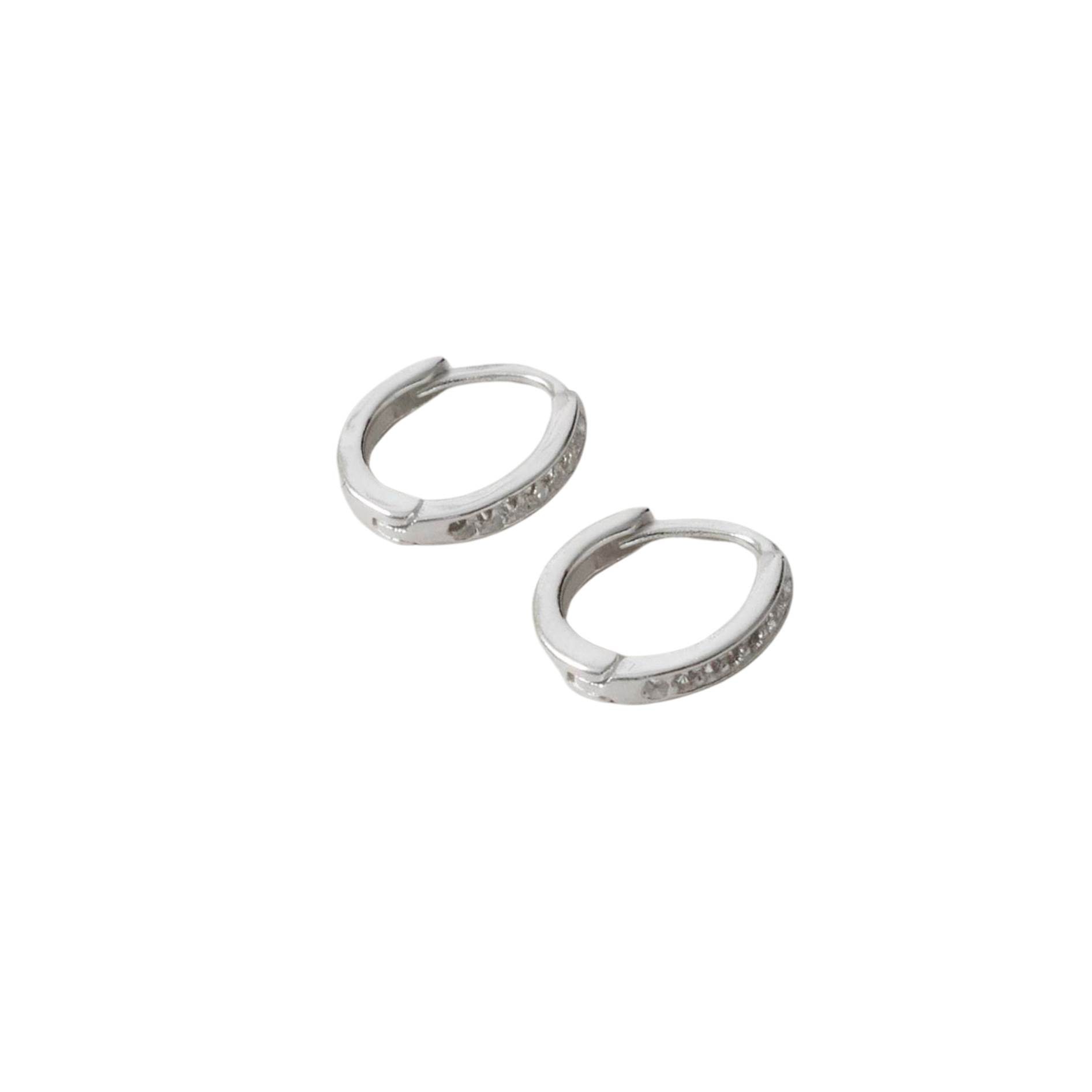 Argola click 10mm cravejada fio quadrado