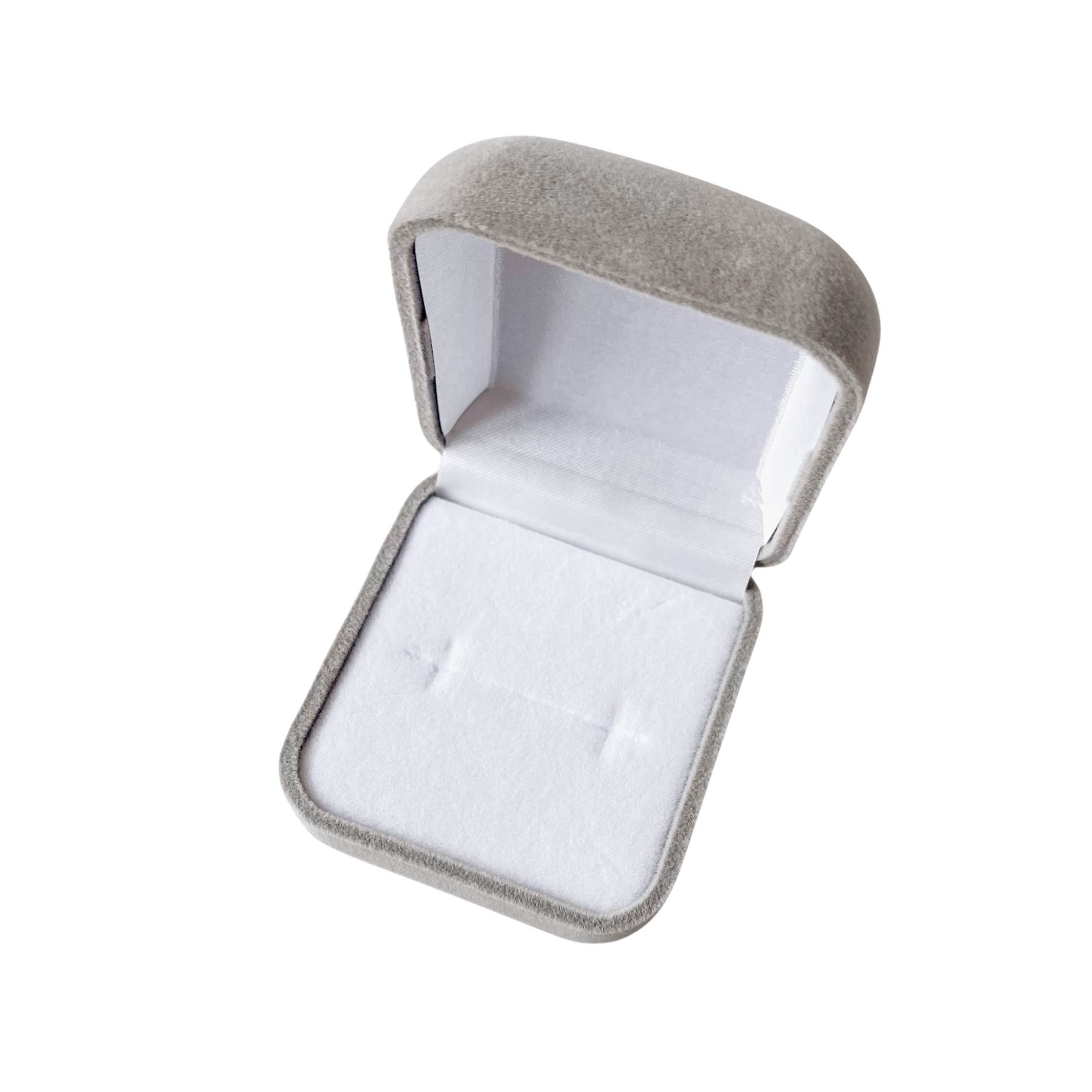 Porta joias anel cinza interior branco