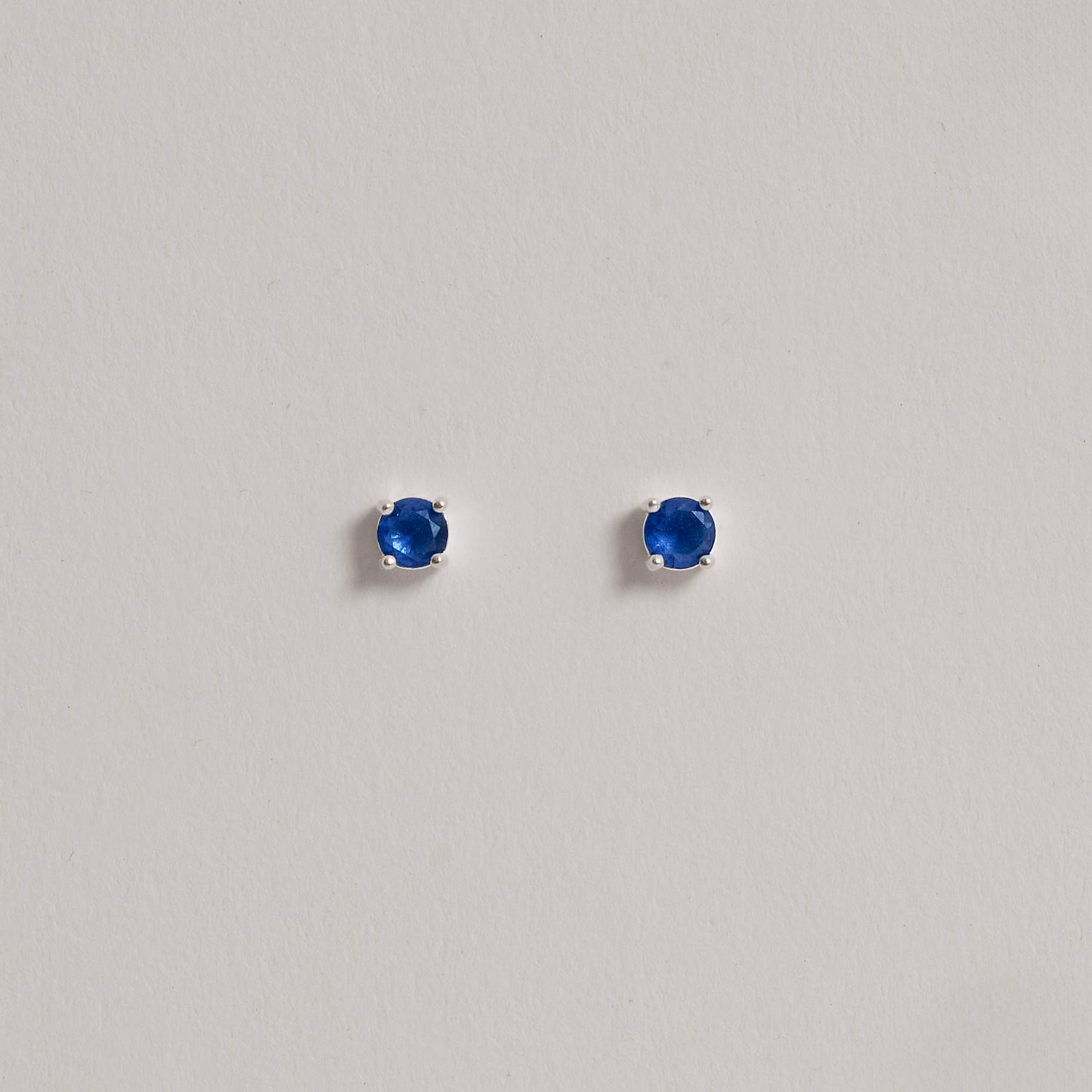 Imagem Secundária Conjunto brinco e colar zircônia redonda azul 4mm 40cm