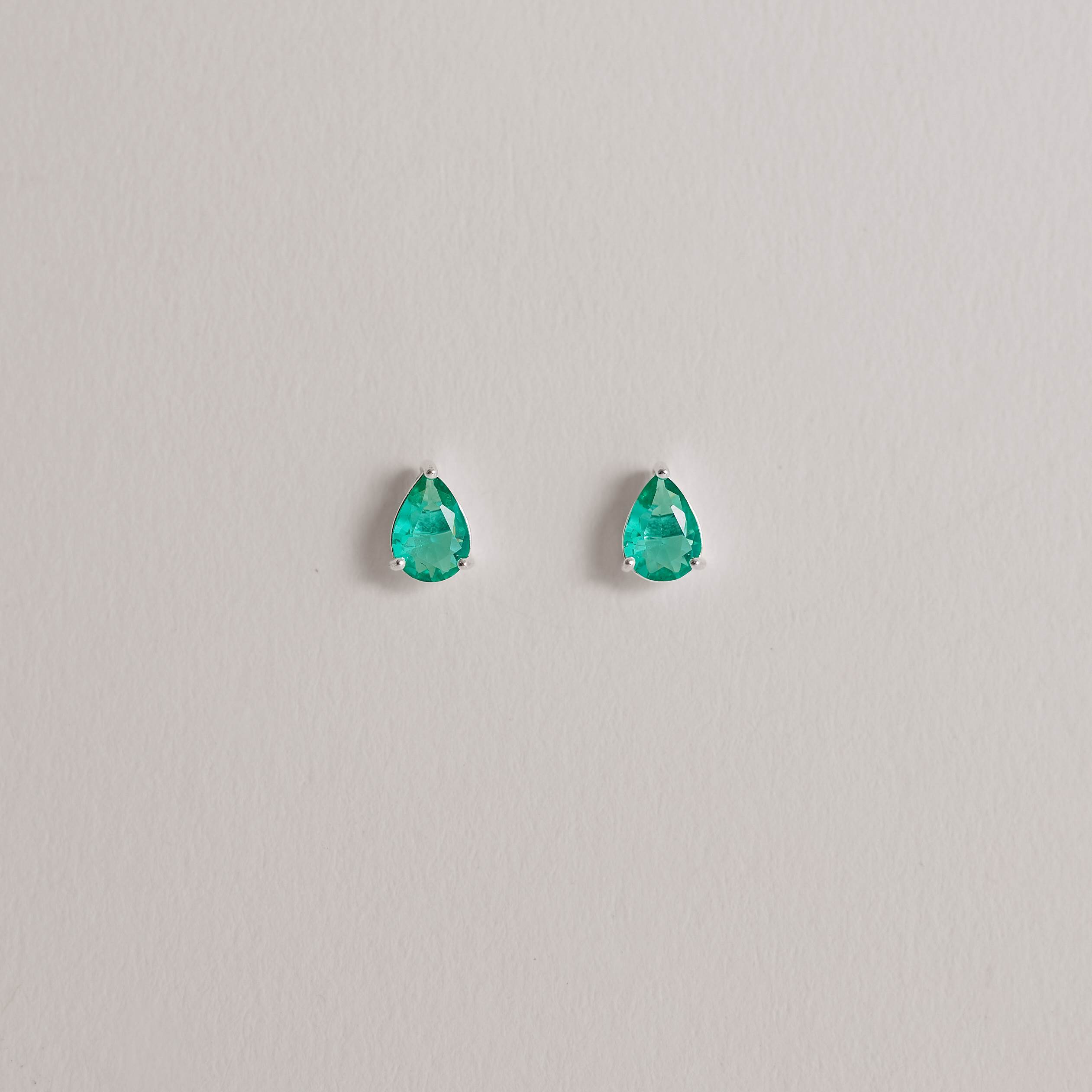Imagem Secundária Conjunto brinco e colar zircônia gota turmalina 7x5mm 45cm