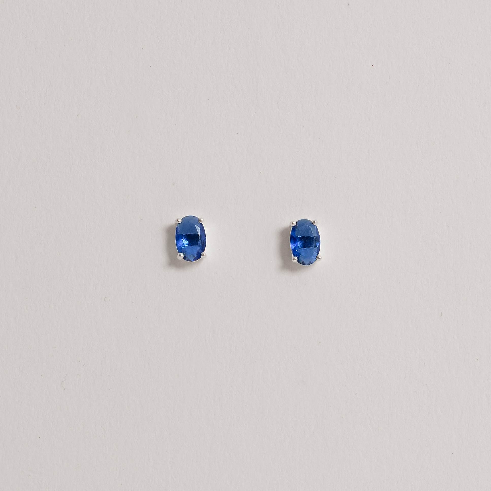 Imagem Secundária Conjunto brinco e colar zircônia oval azul 6x4mm 45cm