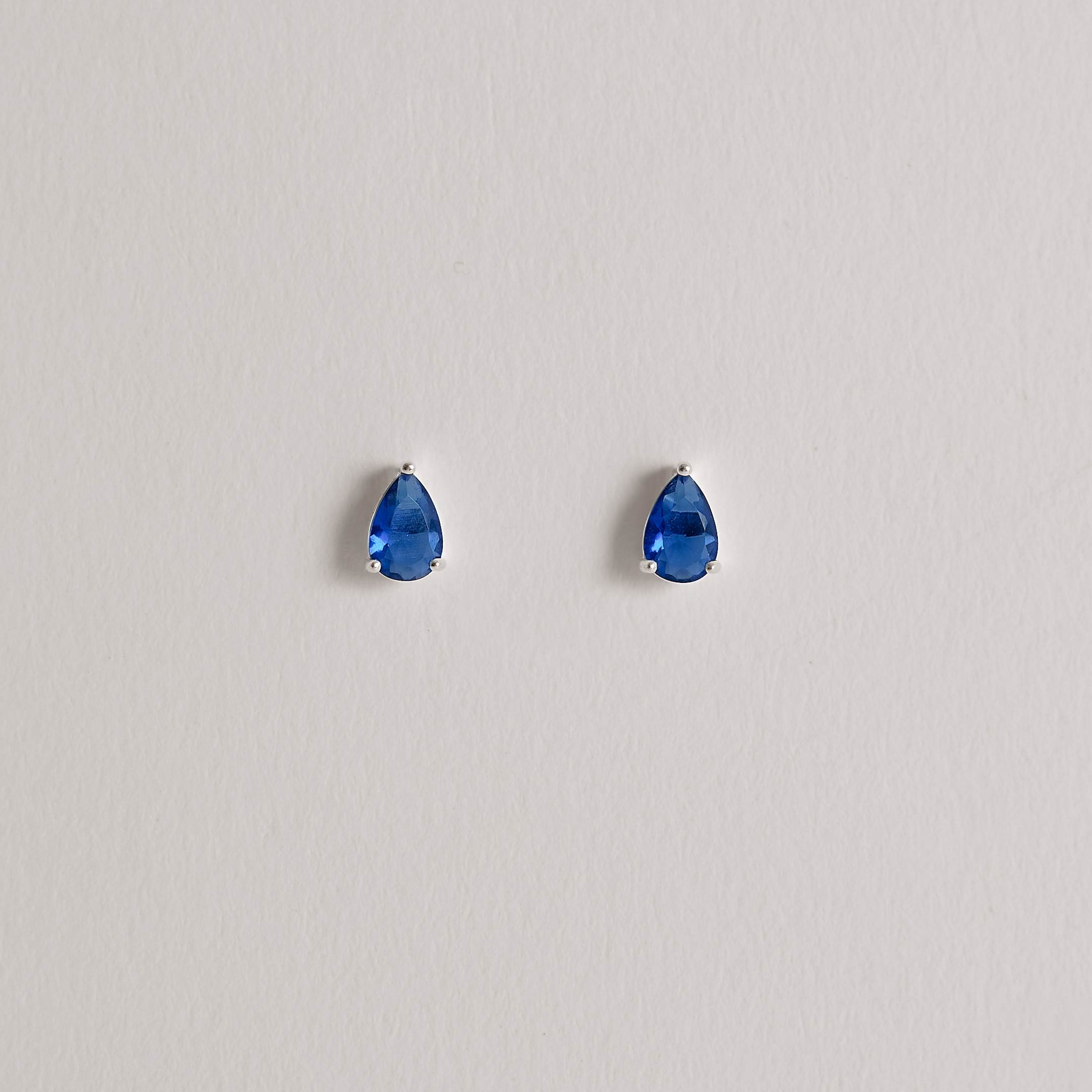 Imagem Secundária Conjunto brinco e colar zircônia gota azul 6x4mm 40cm