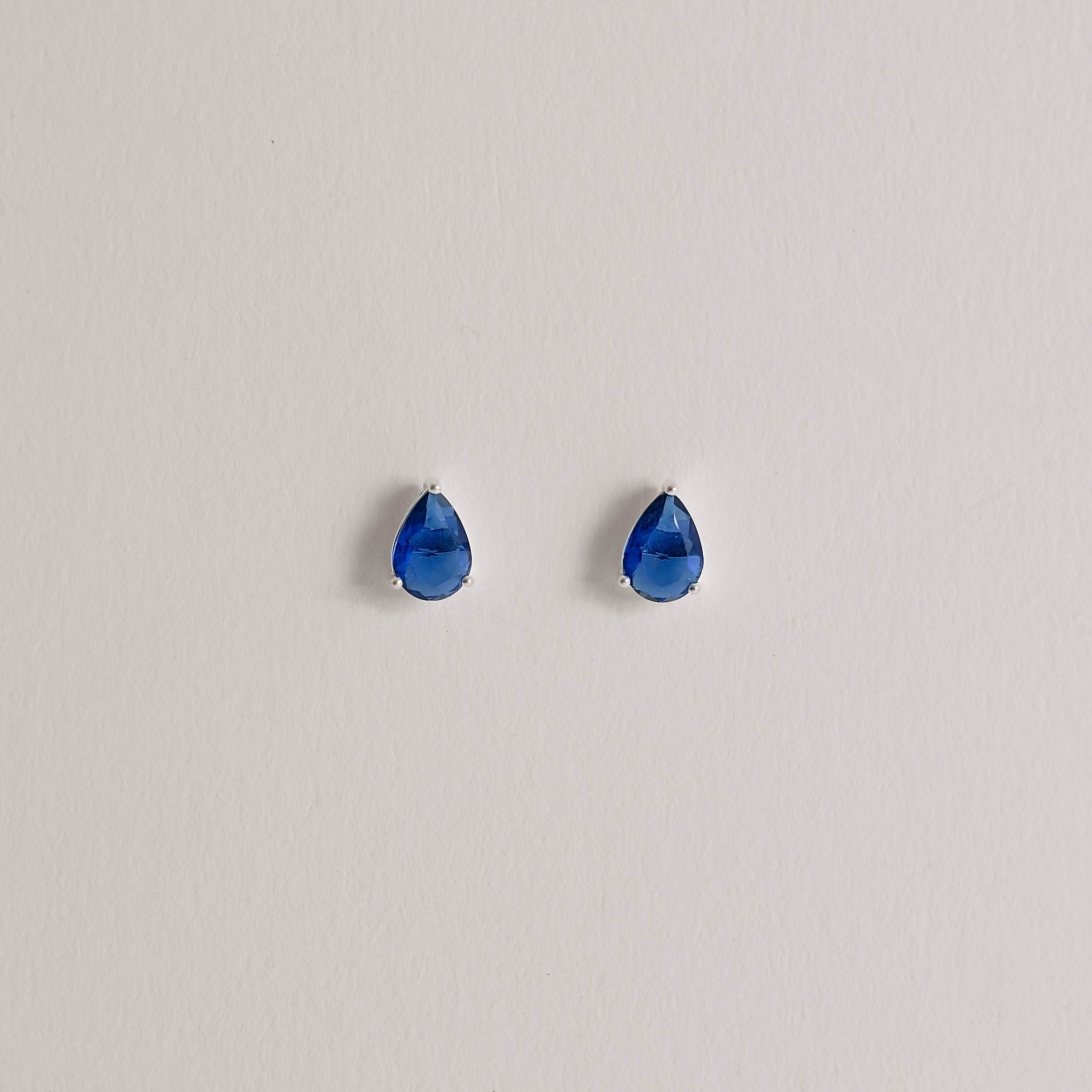 Imagem Secundária Conjunto brinco e colar zircônia gota azul 7x5mm 45cm