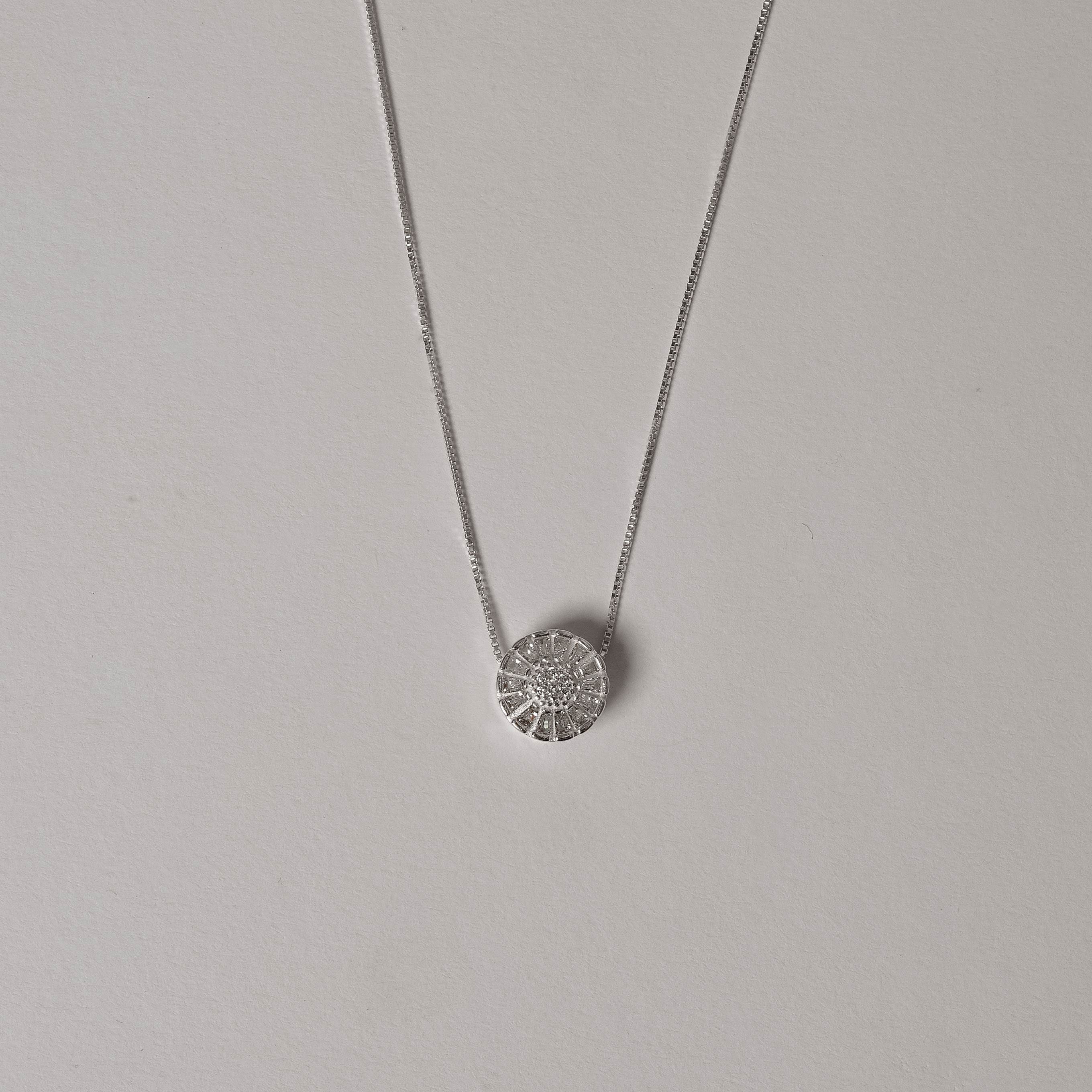 Imagem Colar botão cravejado trabalhado 10mm 45cm