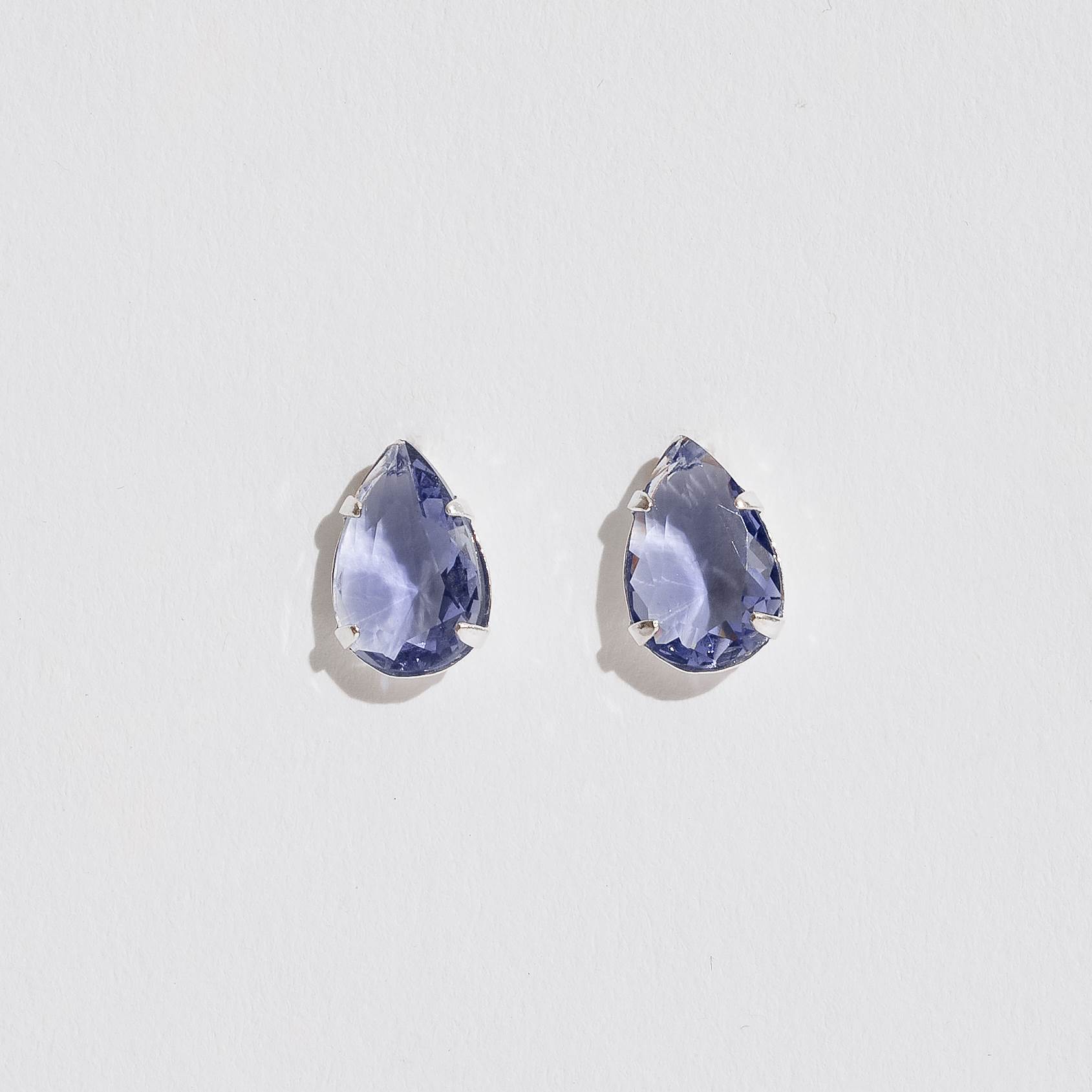 Imagem Brinco zircônia gota roxo 12mm