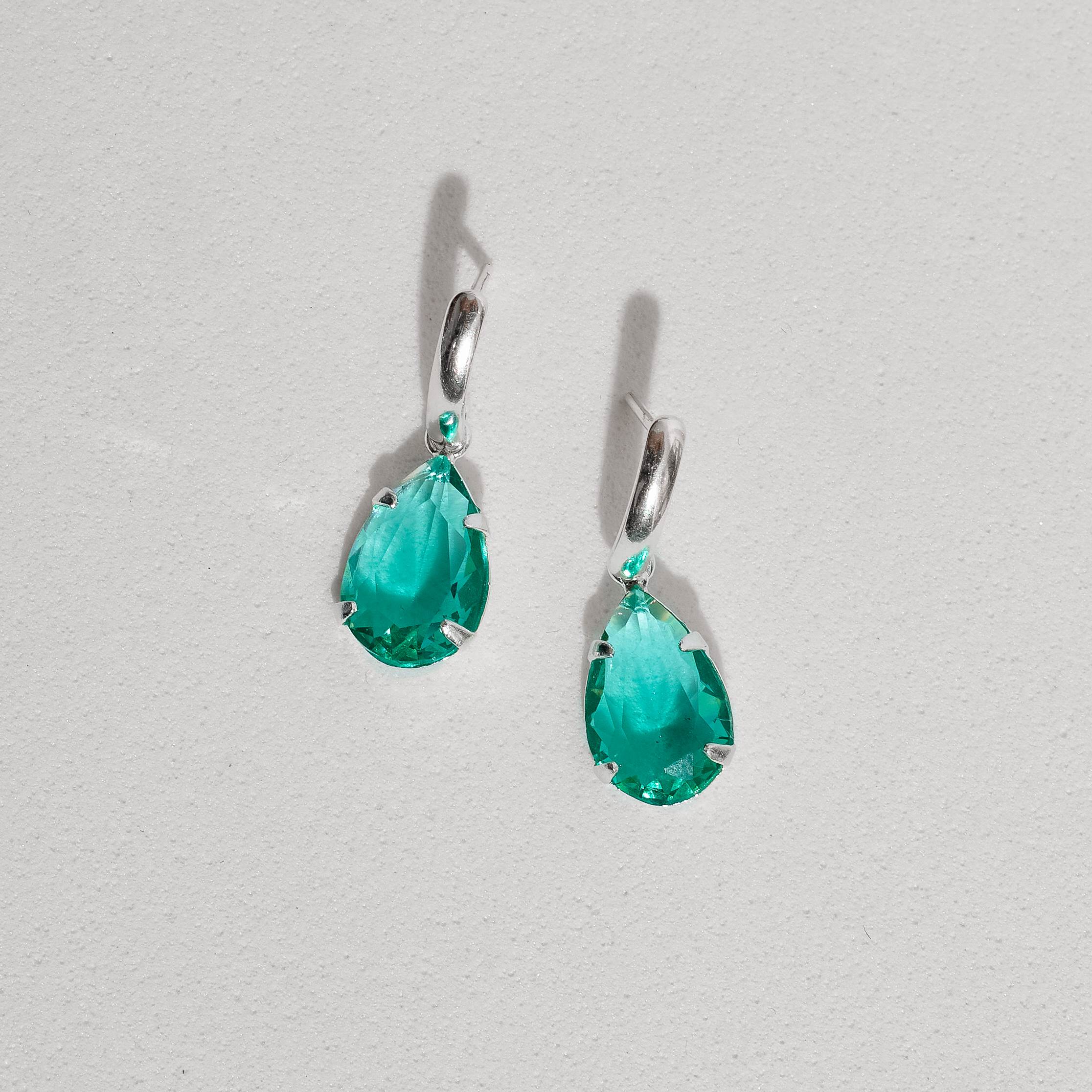 Imagem Secundária Brinco base com zircônia gota turmalina 12mm