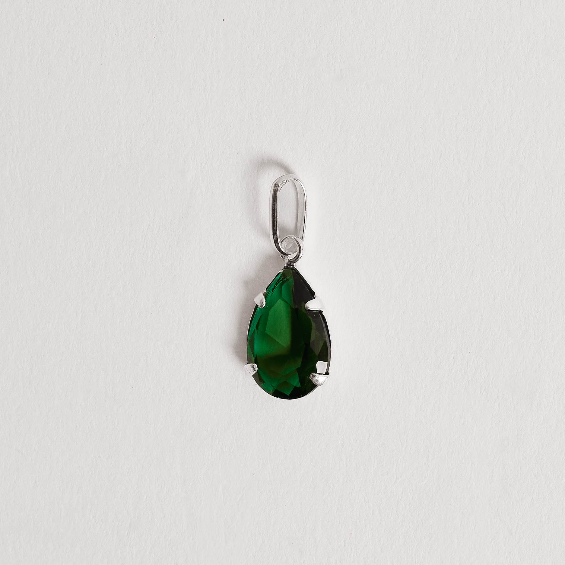 Imagem Pingente zircônia gota esmeralda 12mm