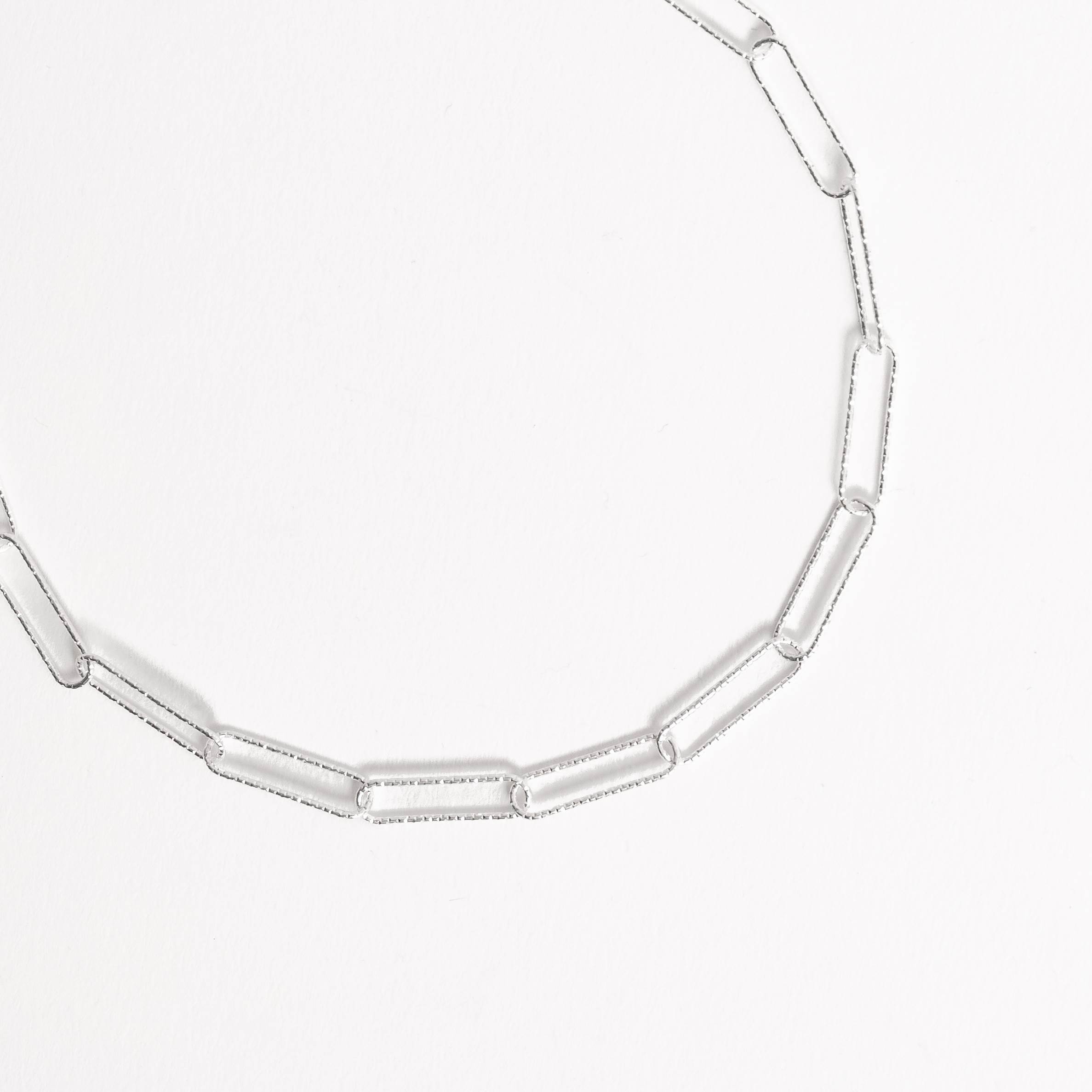 Imagem Pulseira corrente elo longo facetado 4.0 19cm