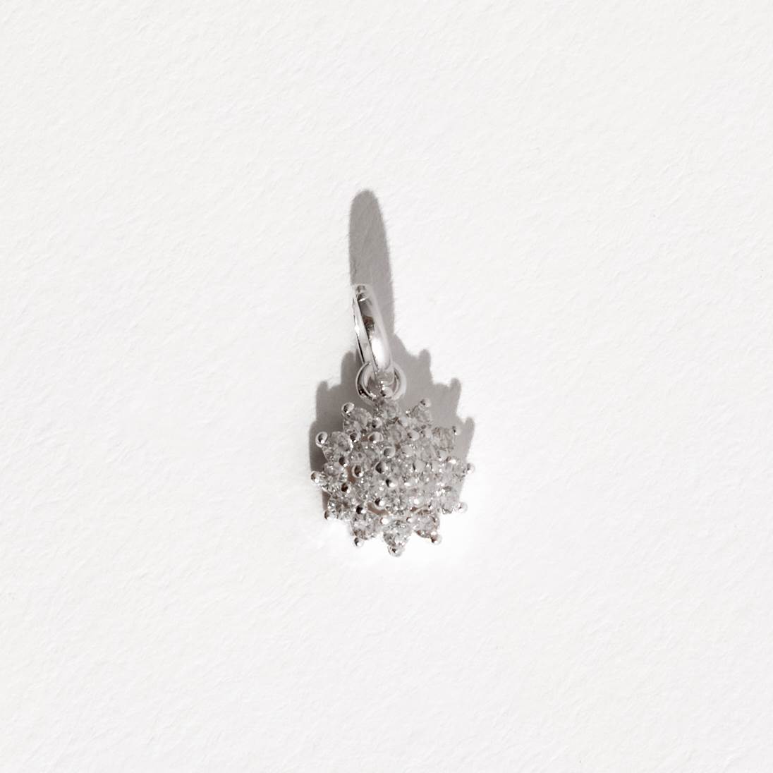 Pingente flor toda cravejada 9mm