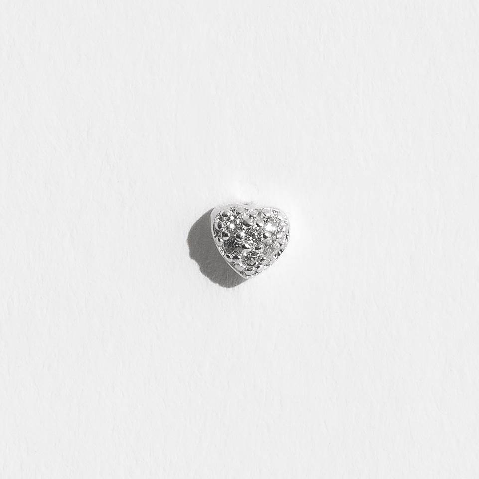 Piercing haste coração cravejado cristal 5mm