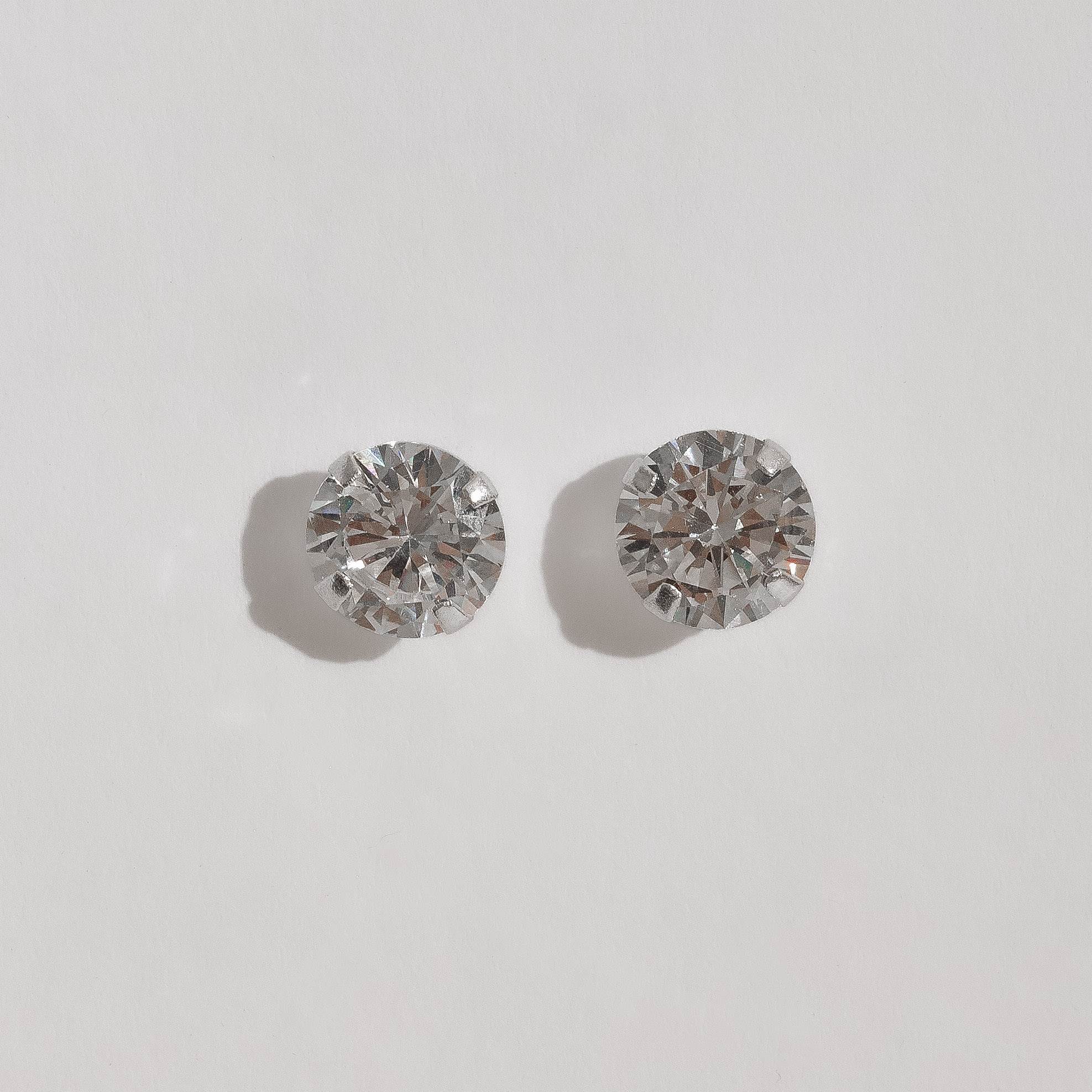 Imagem Brinco zircônia europeia redonda cristal 10mm