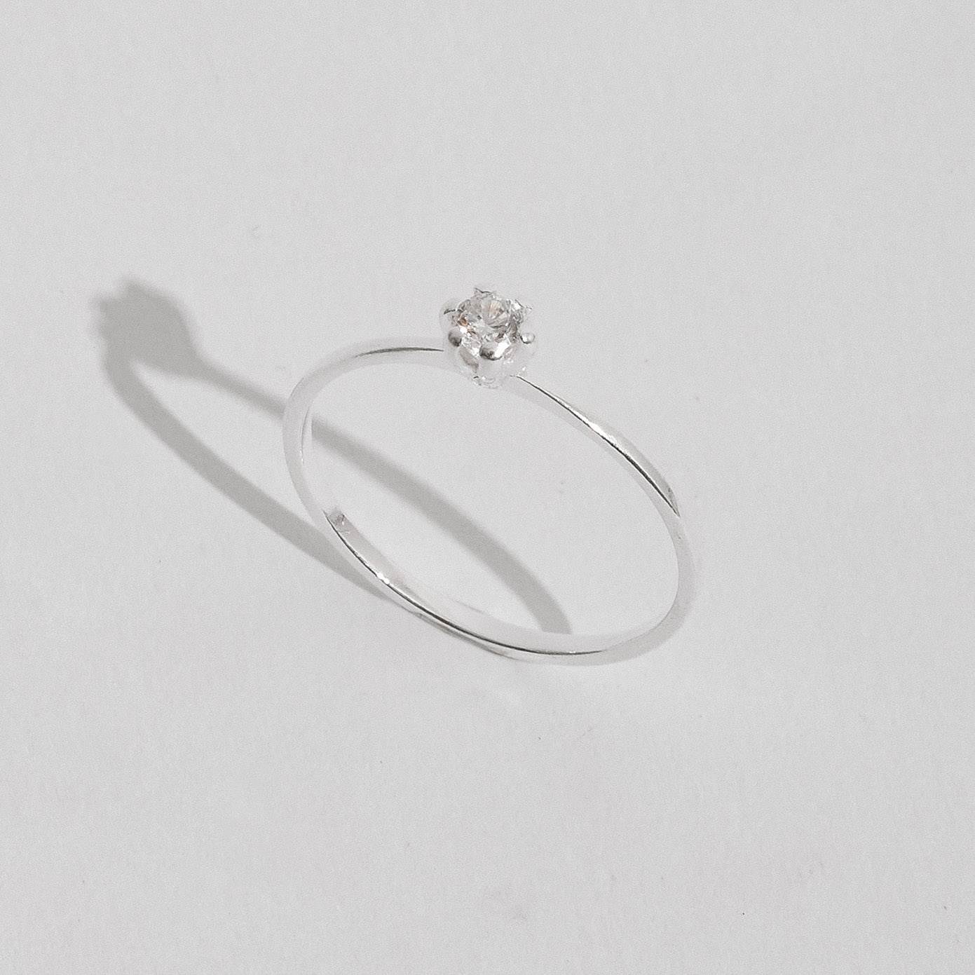 Imagem Secundária Anel solitário zircônia 3mm garras