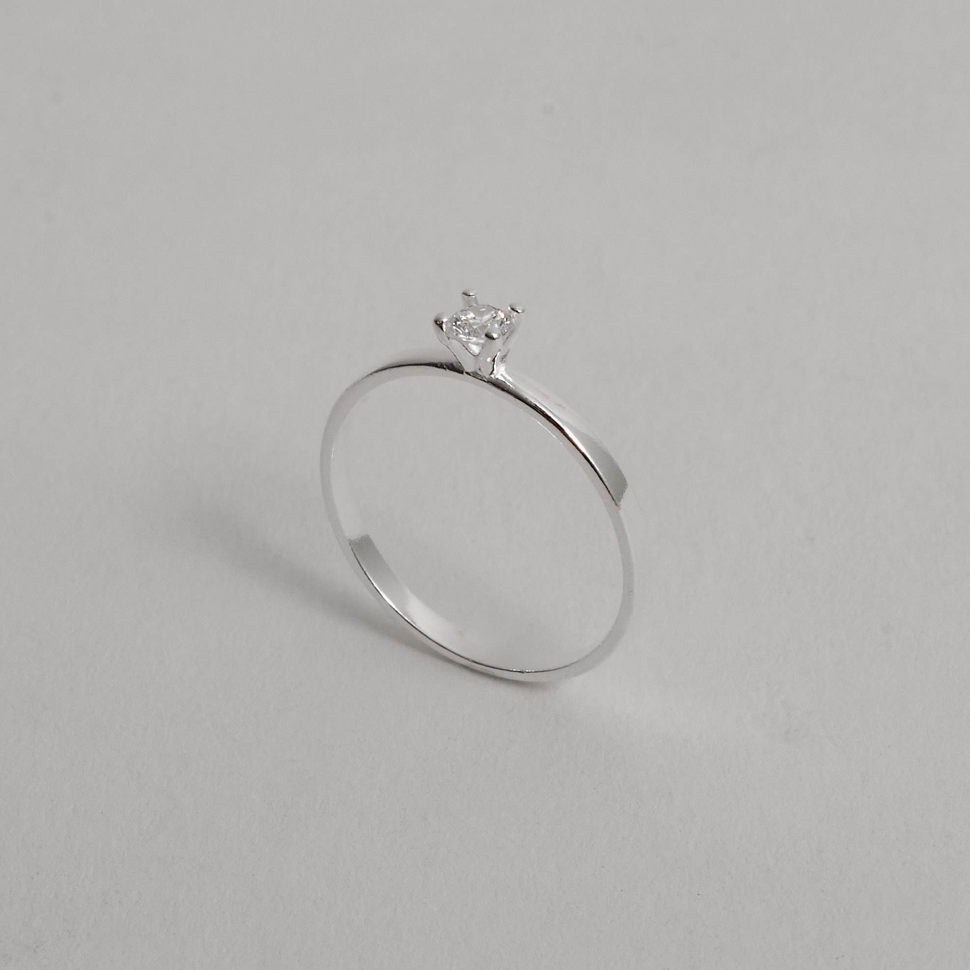 Imagem Secundária Anel solitário zircônia 3mm fio quadrado