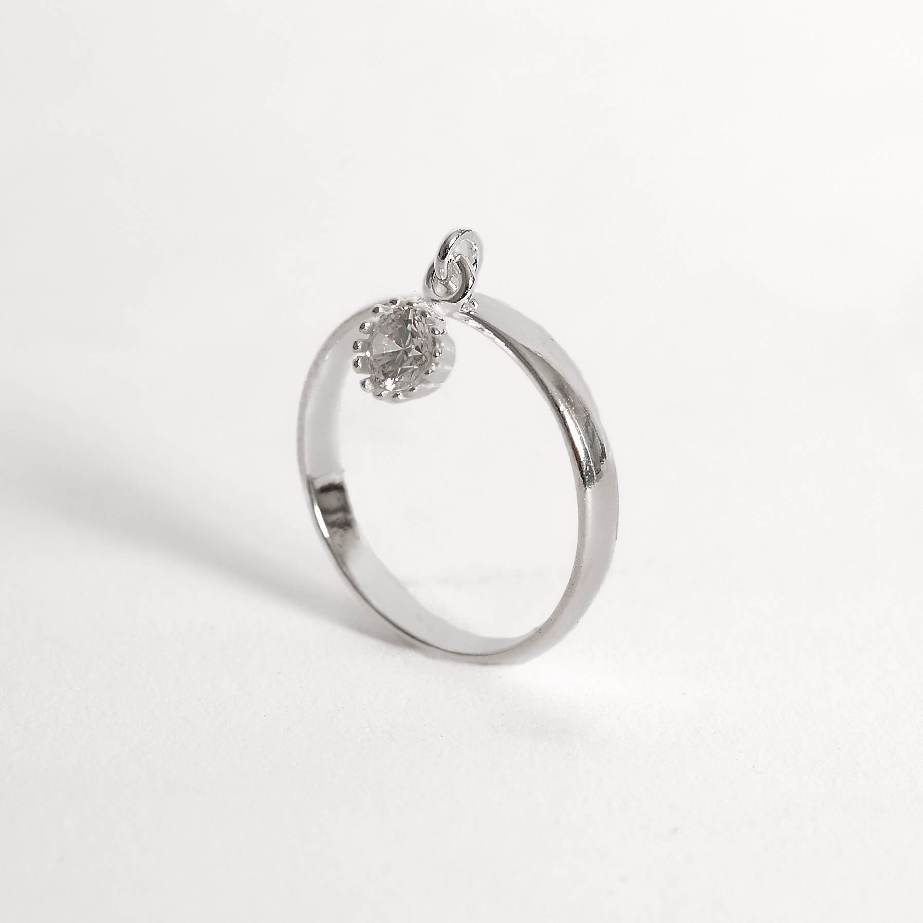 Anel pingente zircônia 4mm