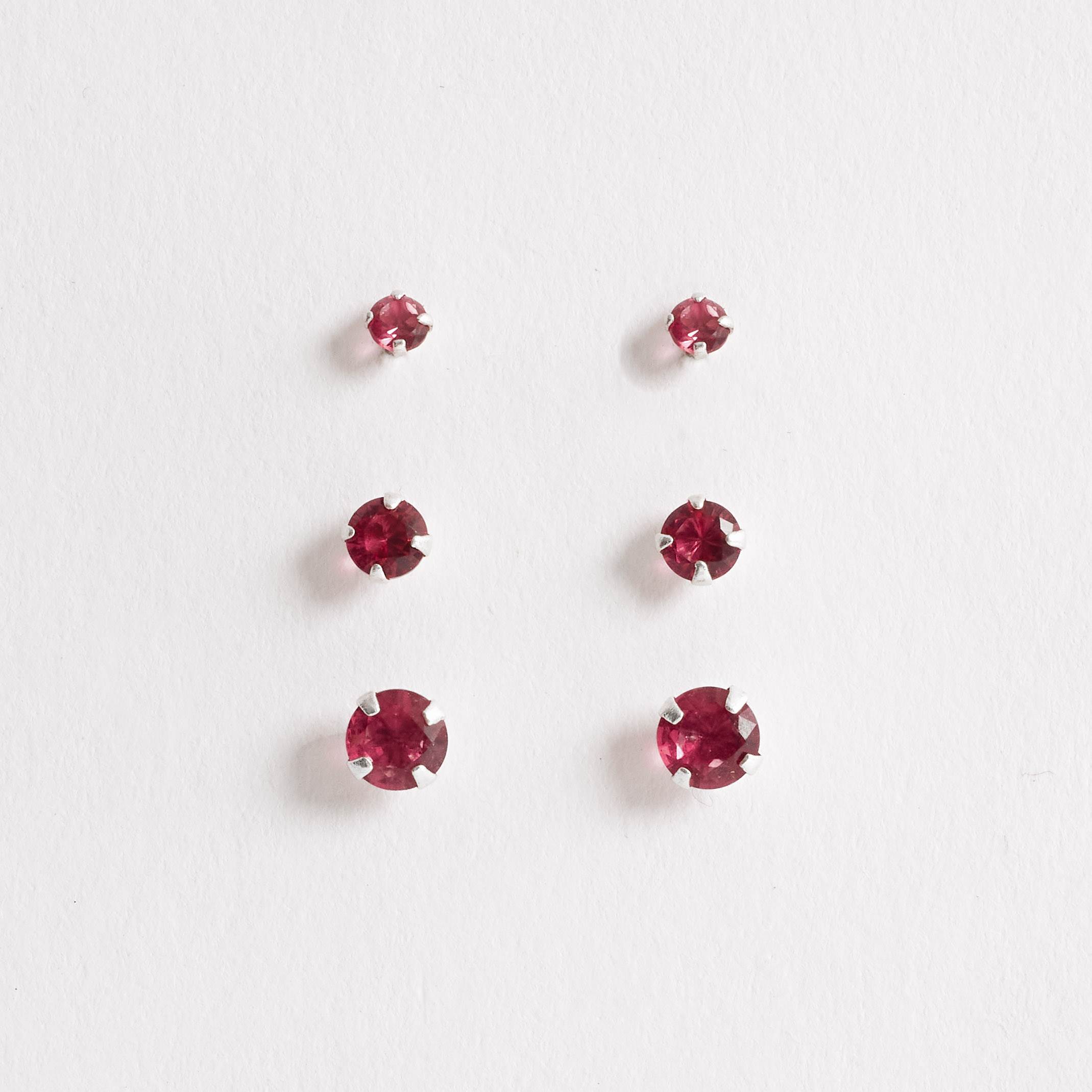 Imagem Trio zircônia redonda 3, 4 e 5mm rubi