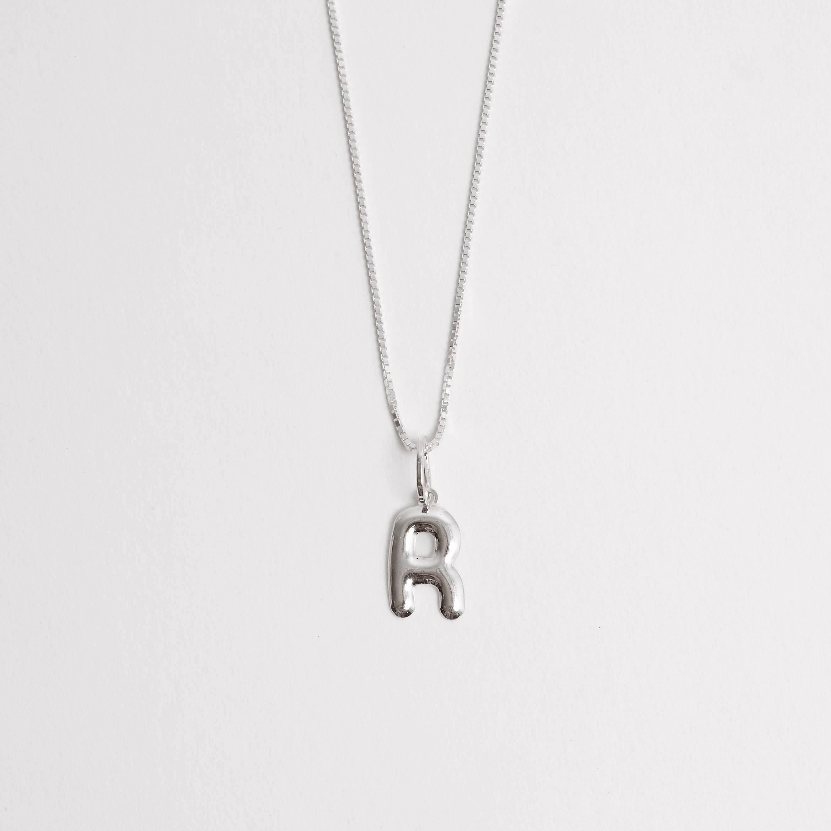 Imagem Colar pingente letra R 15mm 45cm