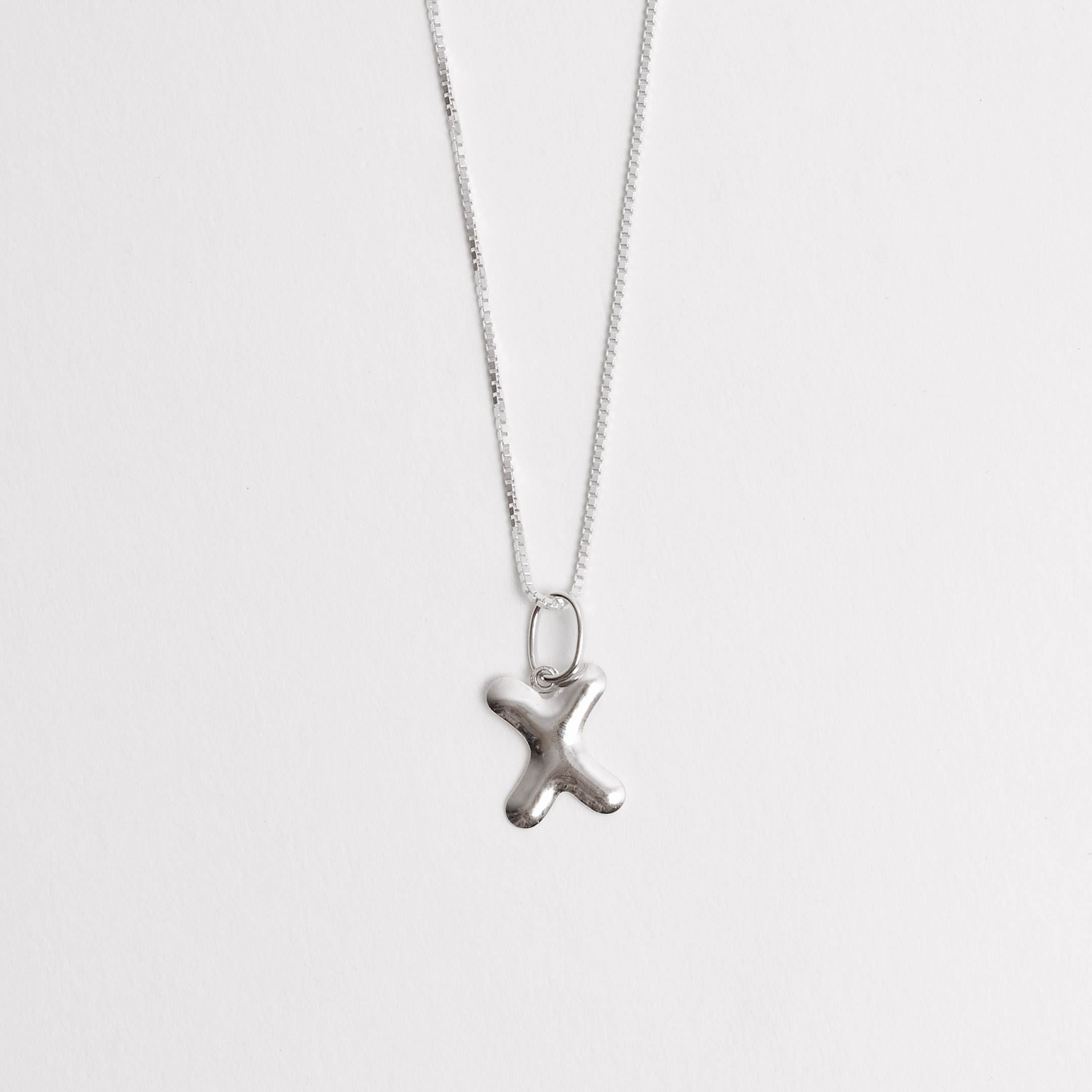 Imagem Colar pingente letra X 15mm 45cm
