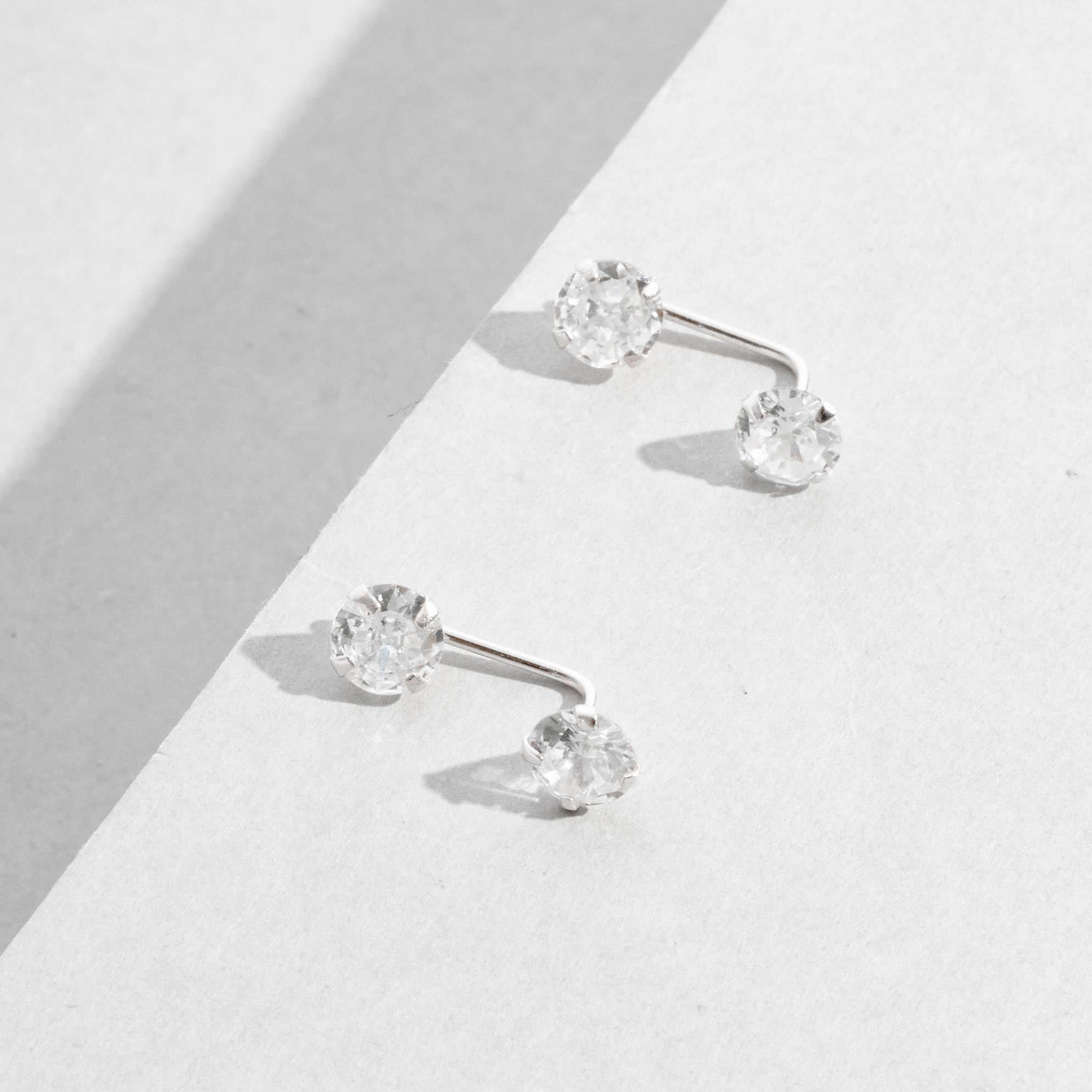 Imagem Brinco duas zircônias cristal 5mm