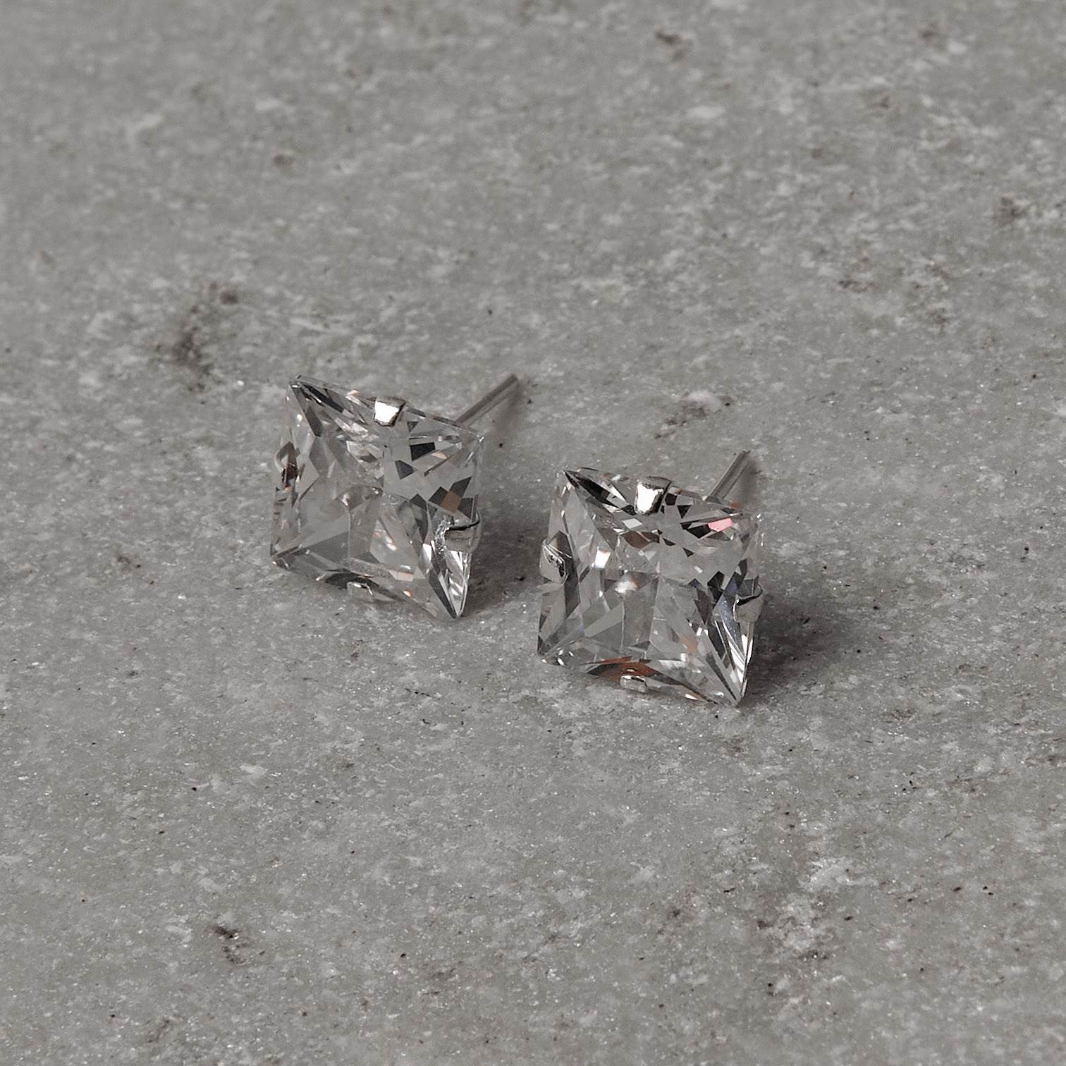 Imagem Secundária Brinco zircônia quadrada cristal 10mm