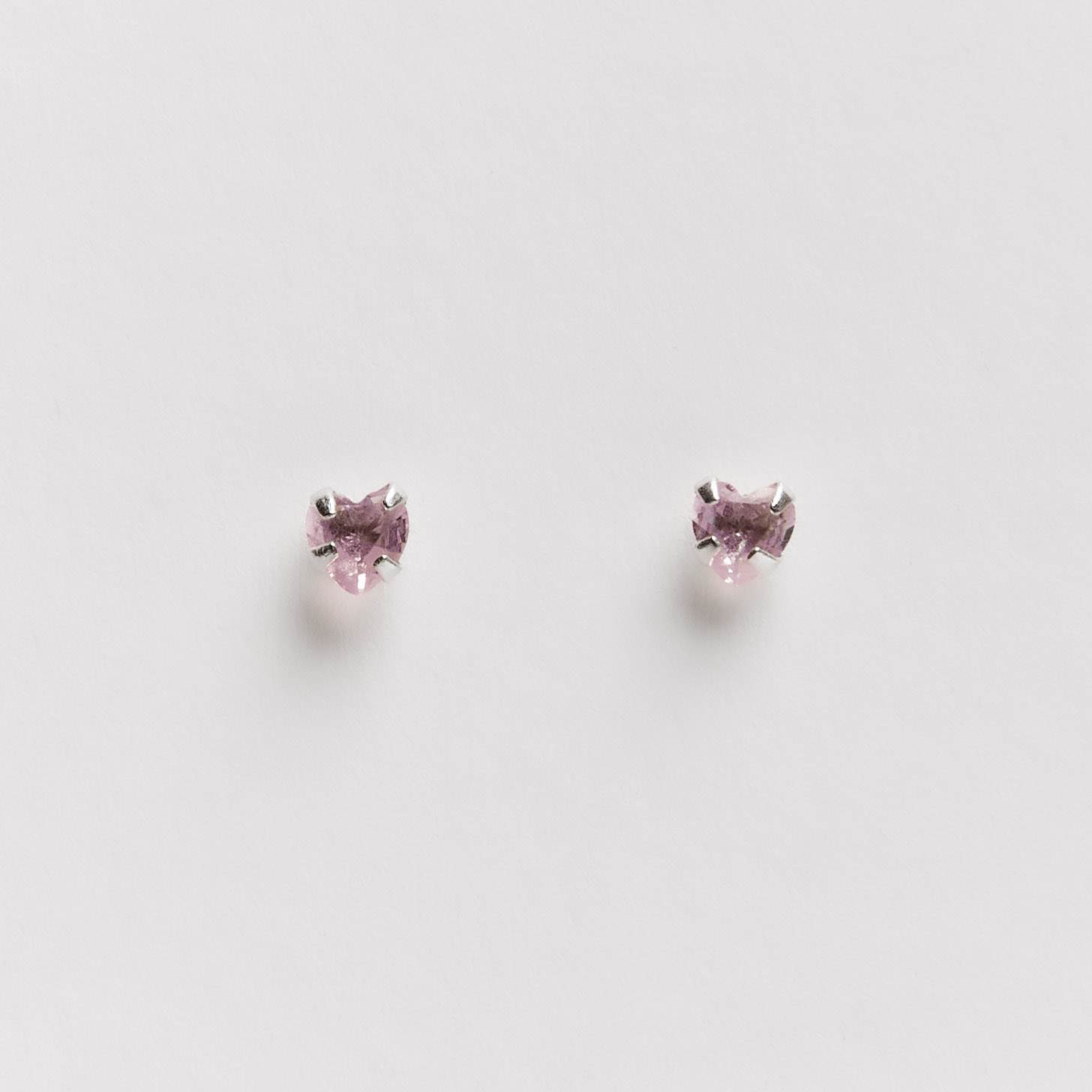 Imagem Brinco zircônia coração rosa 4mm