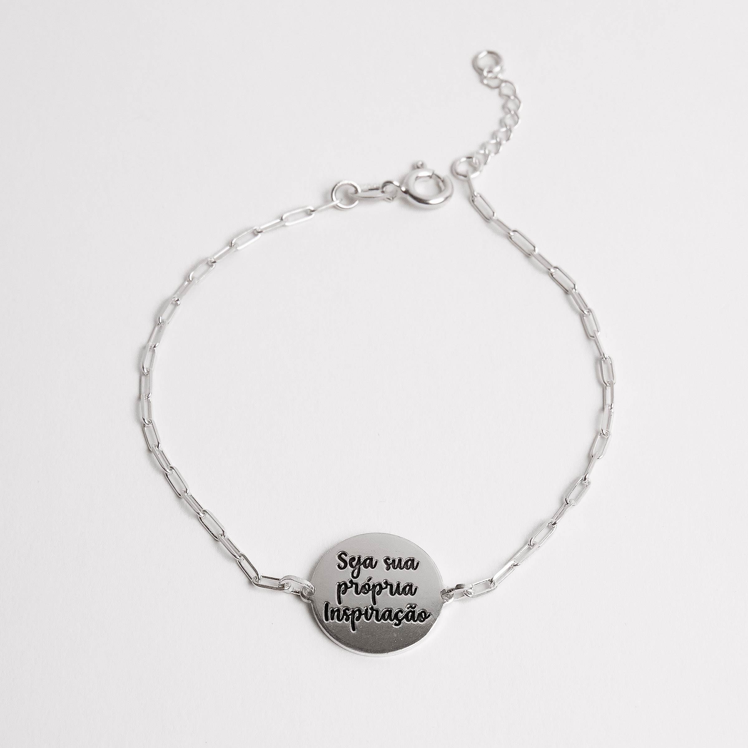 Imagem Pulseira entremeio medalha seja sua própria inspiração resina 15mm