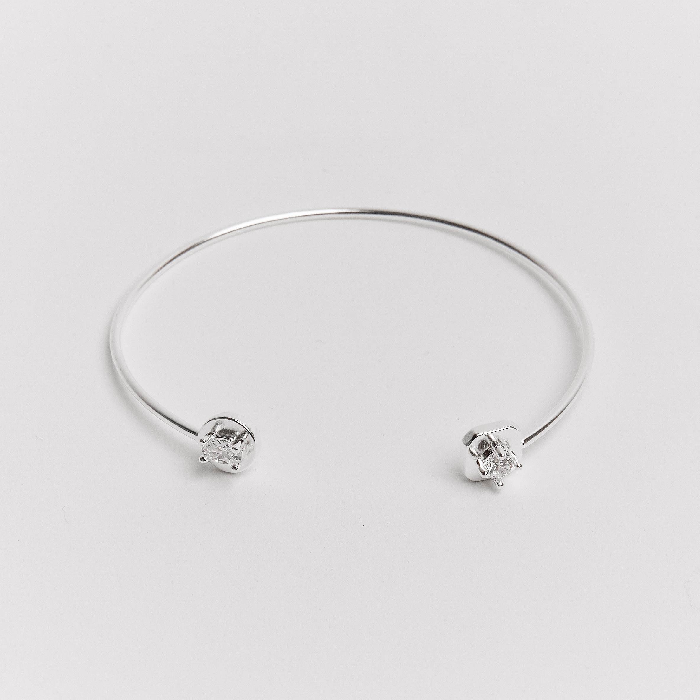 Imagem Bracelete 2 zircônias redonda e oval regulável