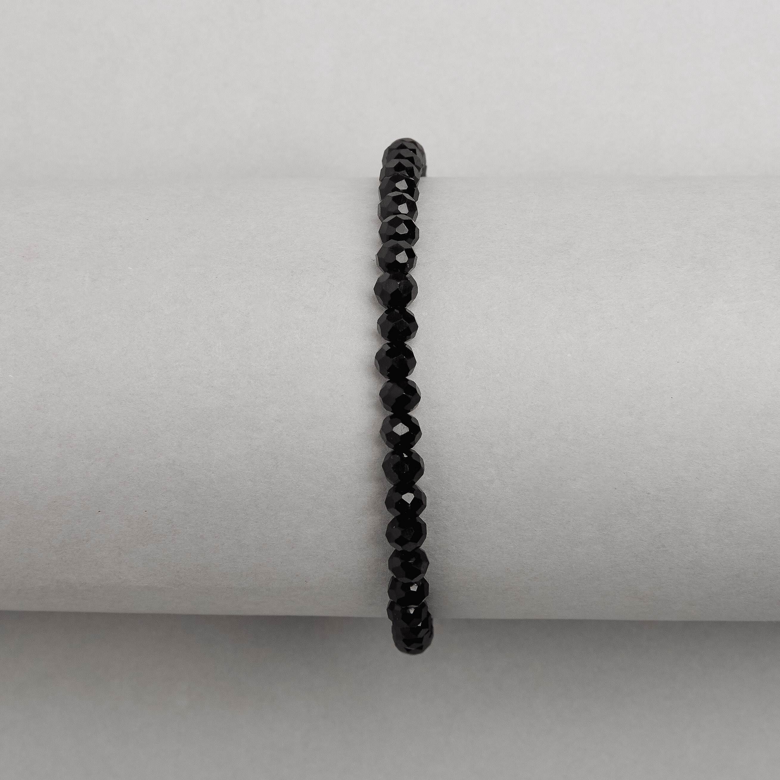 Imagem Secundária Pulseira cristal preto 4mm 16cm com alongadora