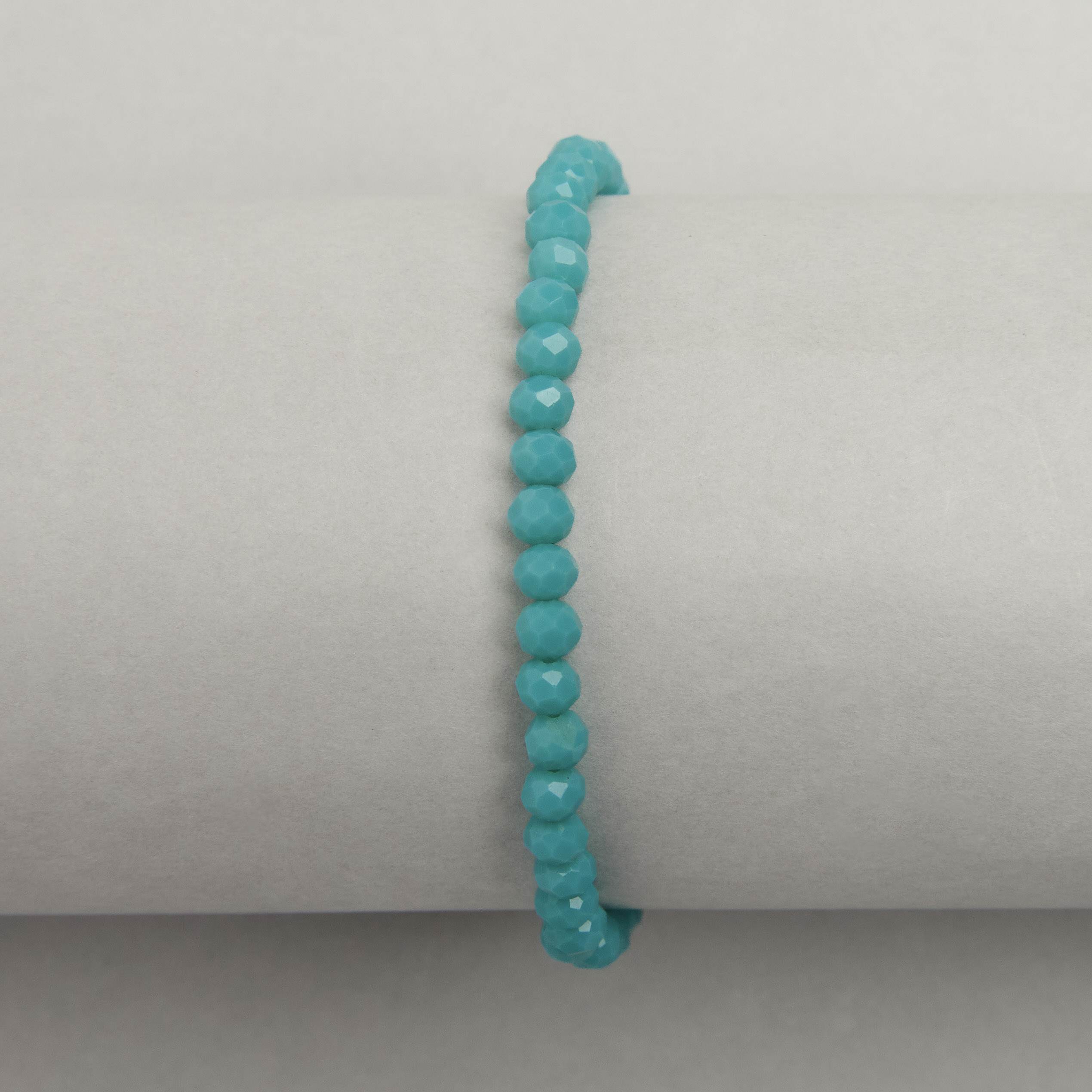 Imagem Secundária Pulseira cristal turquesa 4mm 16cm com alongadora