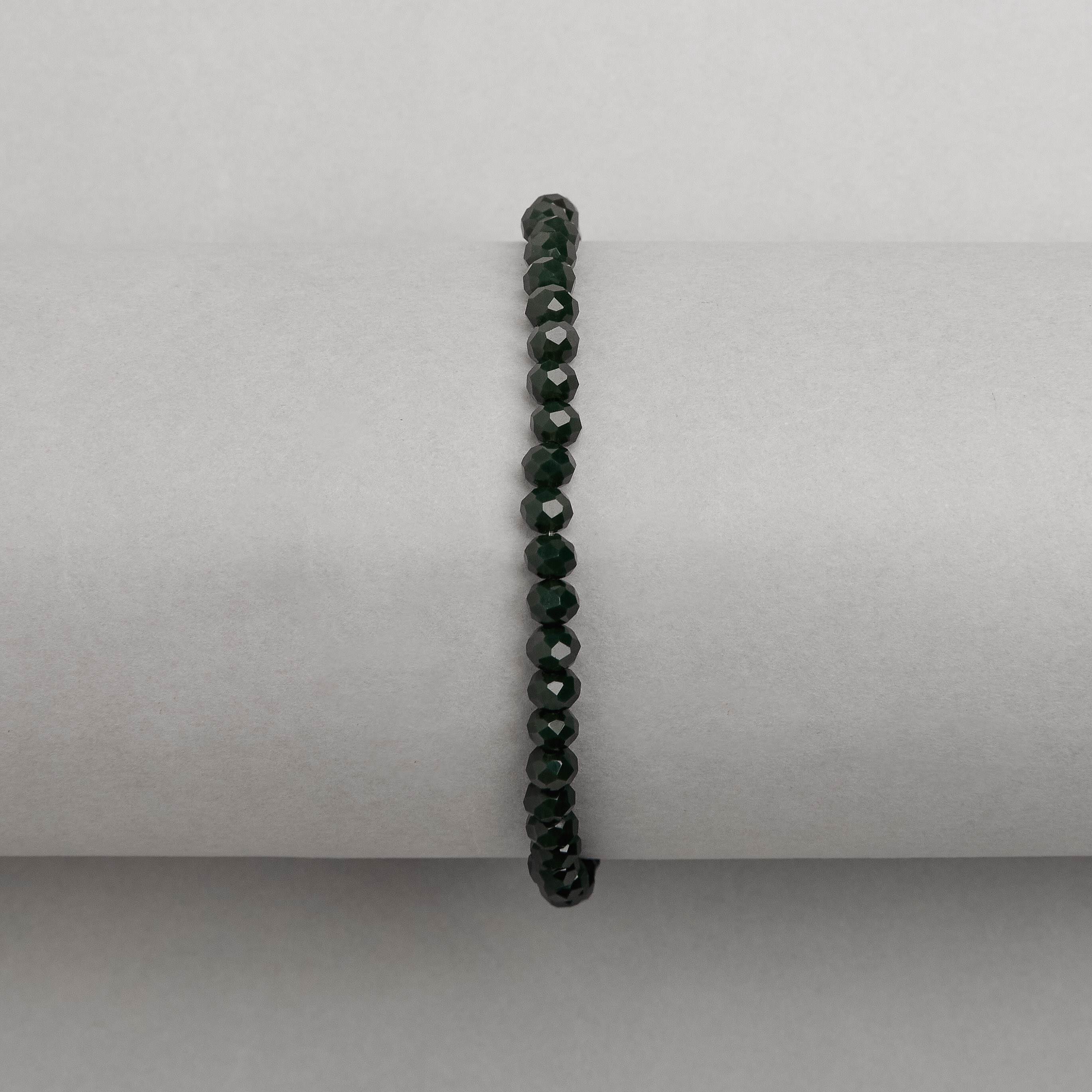 Imagem Secundária Pulseira cristal verde escuro 4mm 16cm com alongadora