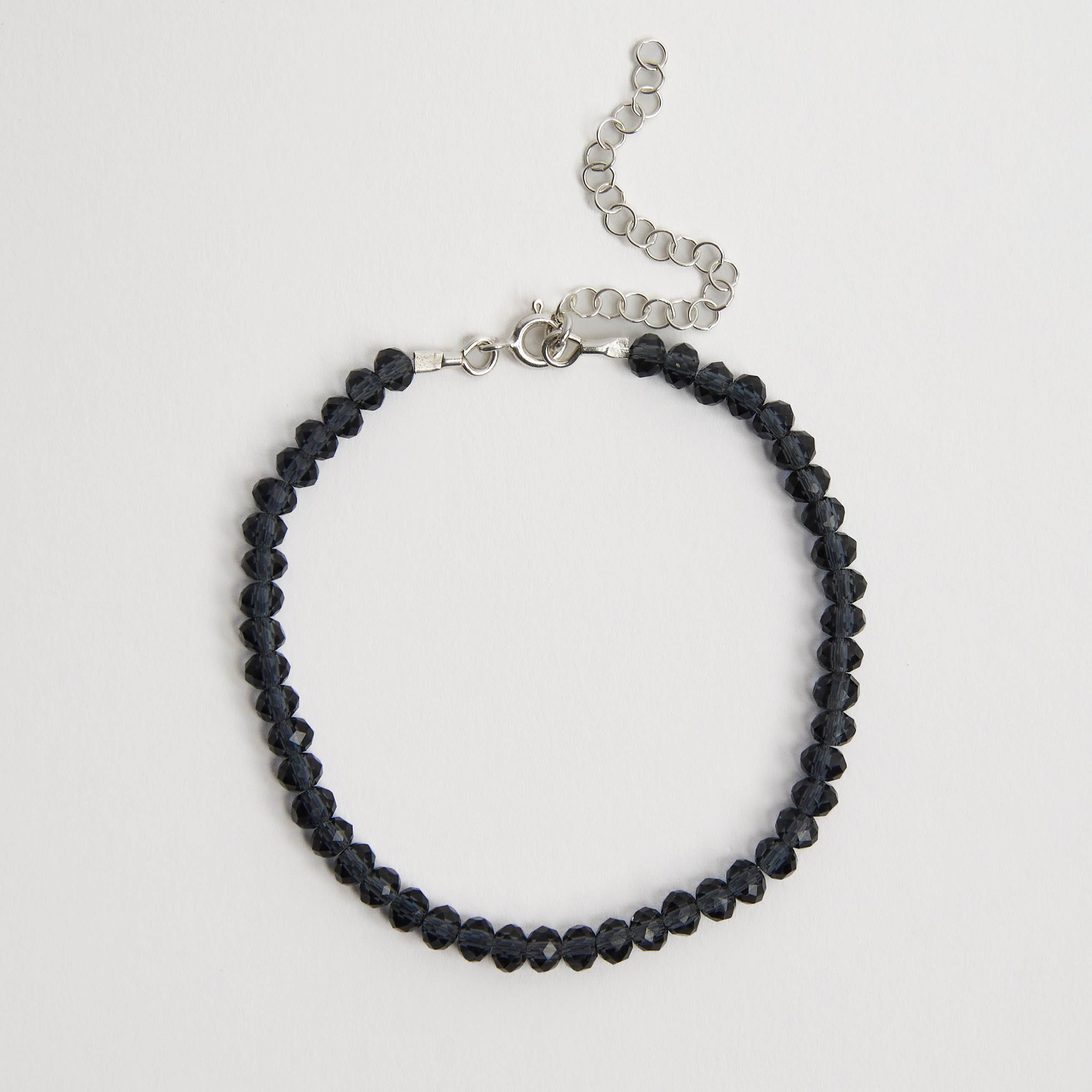 Imagem Pulseira cristal azul escuro transparente 4mm 16cm com alongadora